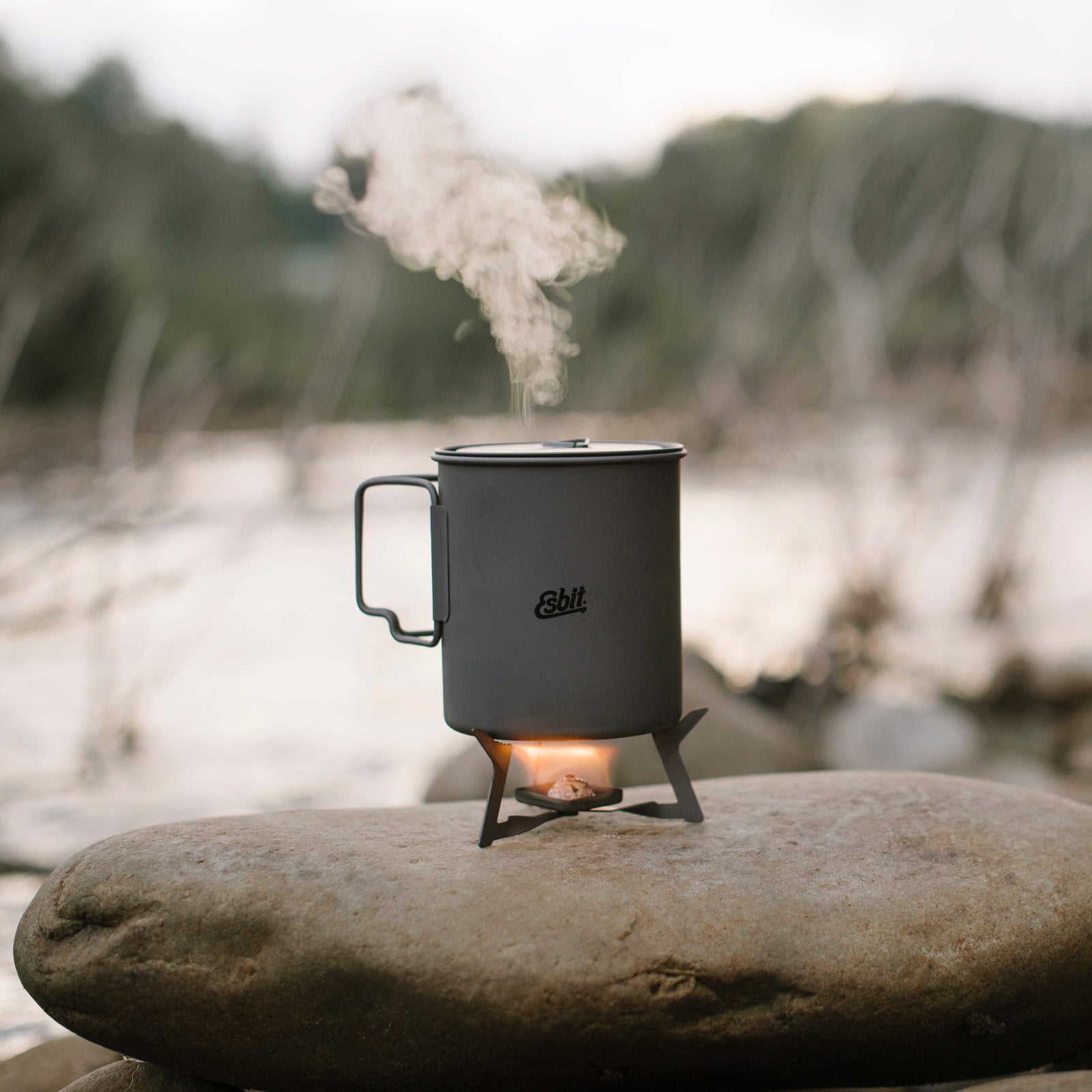 ESBIT kampeerbrander Droge brandstofbrander Mini-outdoorbrander Lichtgewicht titanium