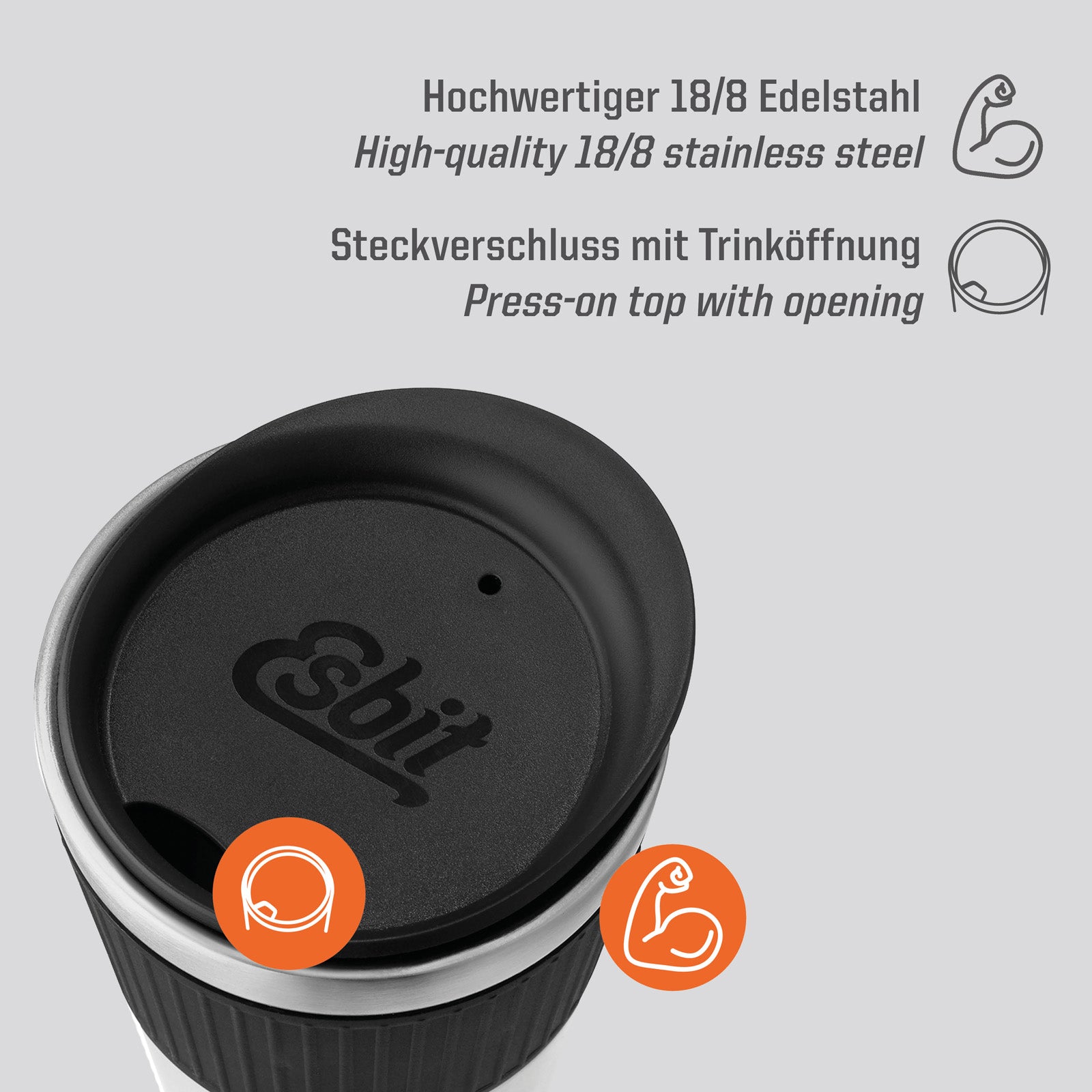 ESBIT thermobeker, isolatiebeker, Sculptor, koffiebeker voor in de auto, koffiekopje, 550 ml