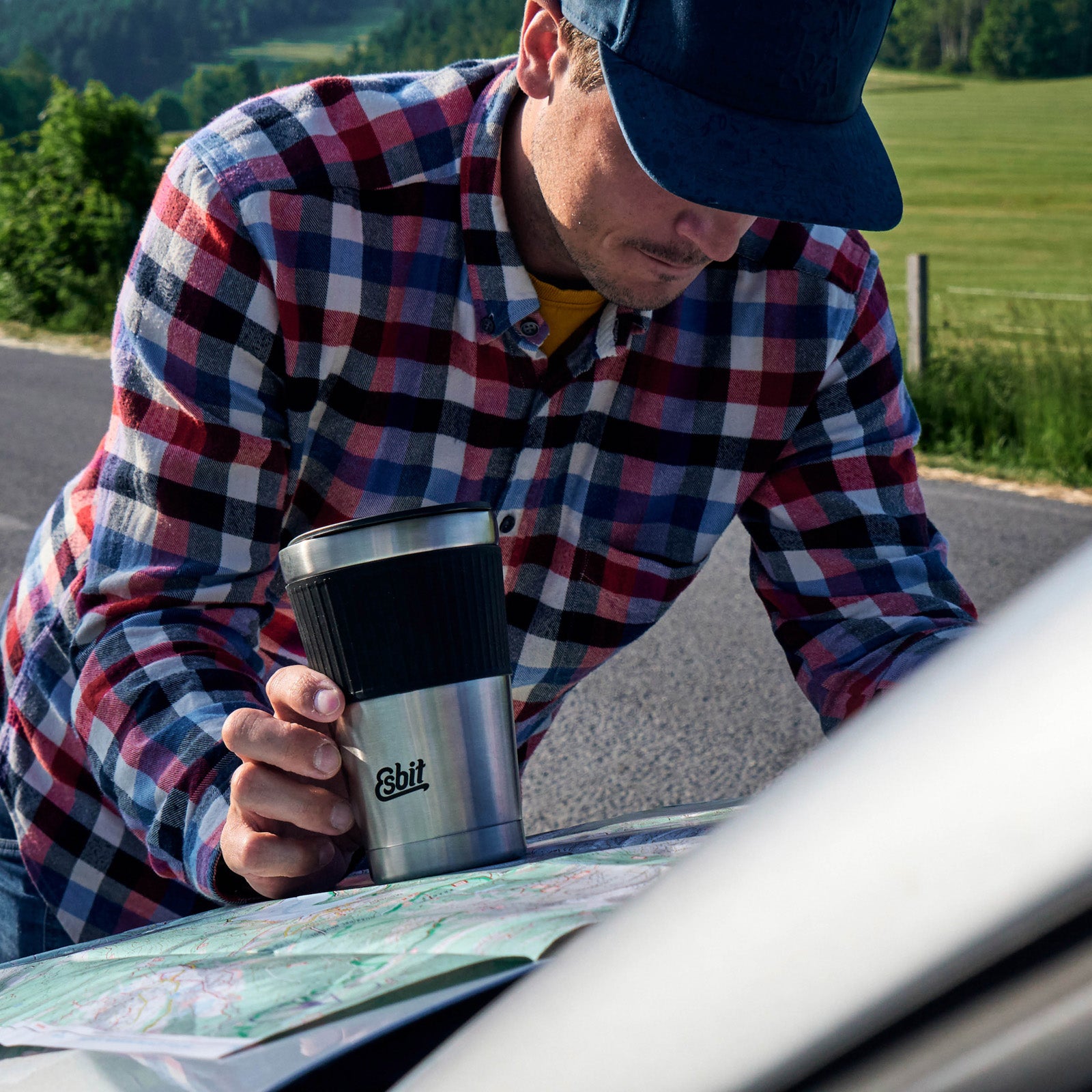 ESBIT thermobeker, isolatiebeker, Sculptor, koffiebeker voor in de auto, koffiekopje, 550 ml