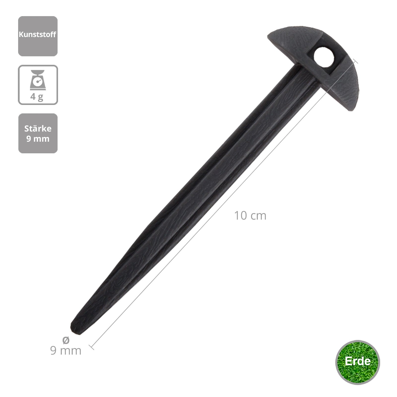 OUTDOOR 6x Bodenanker für Zeltteppich Hering Vor Zelt Boden Plane Erdanker 10cm