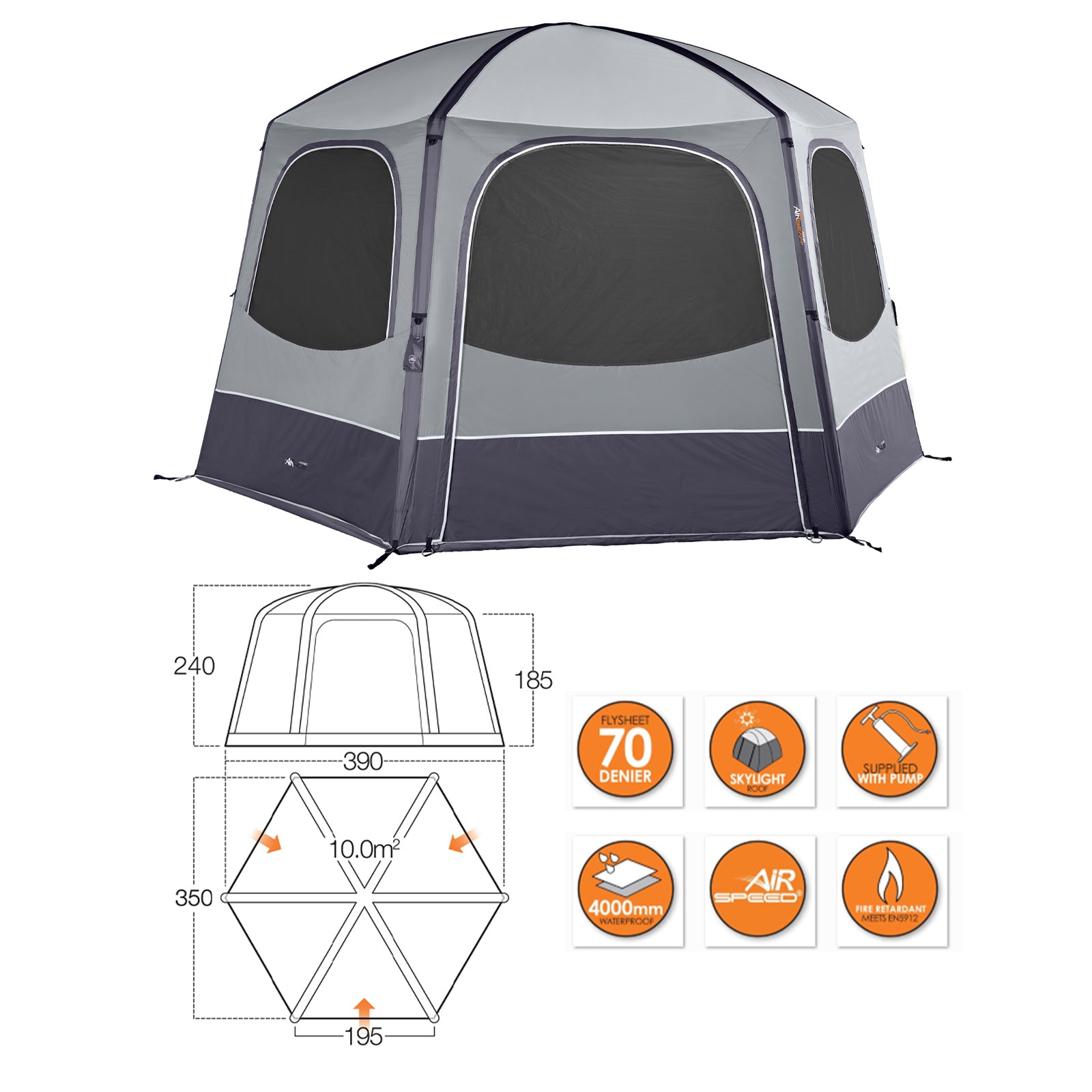 VANGO Air Hub Hex Luft Pavillon Camping Garten Party Festival Küchen Lager Zelt