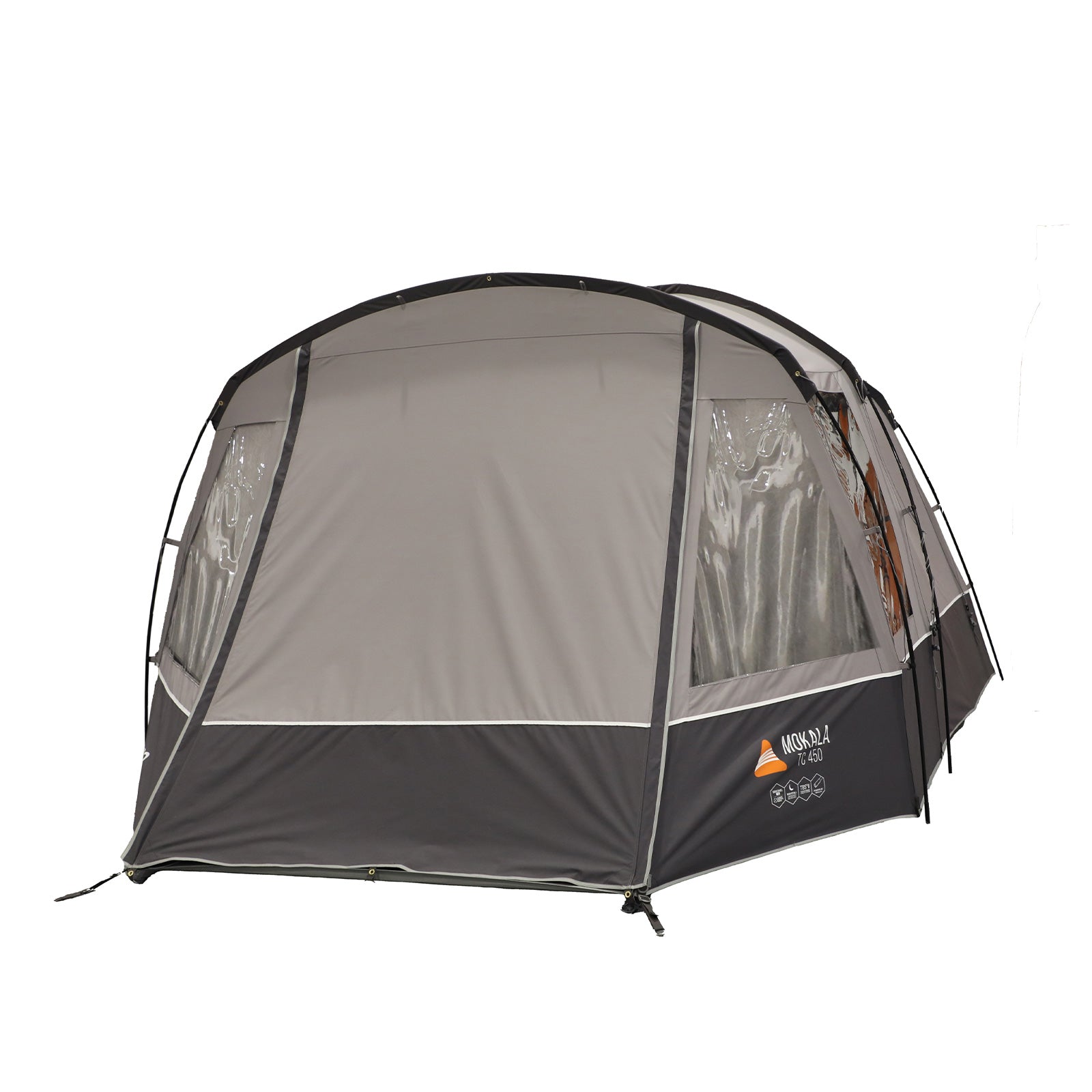 Tente familiale VANGO Mokala TC 450 – Tente tunnel de camping pour 4 personnes avec auvent, en coton