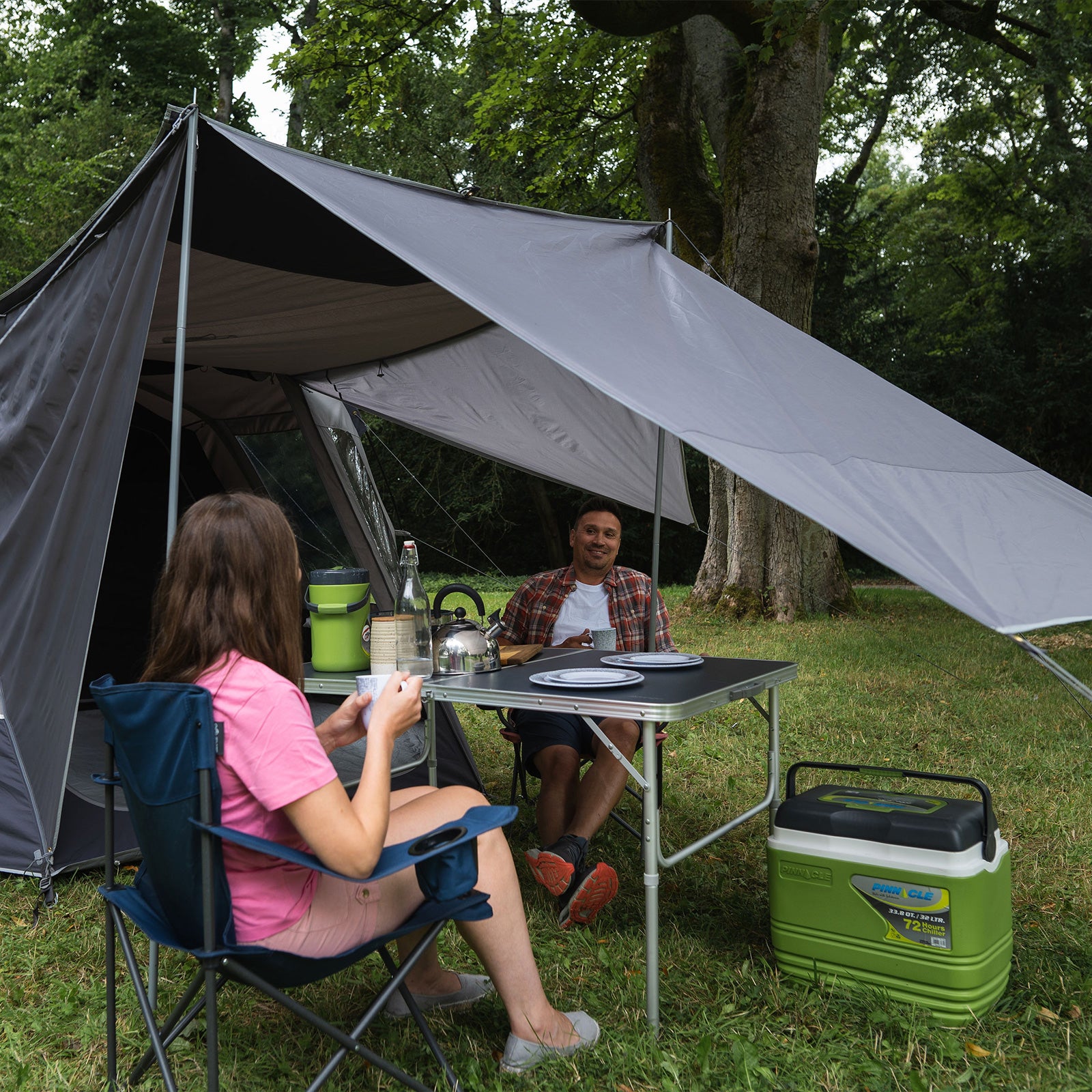 Tente familiale VANGO Mokala TC 450 – Tente tunnel de camping pour 4 personnes avec auvent, en coton
