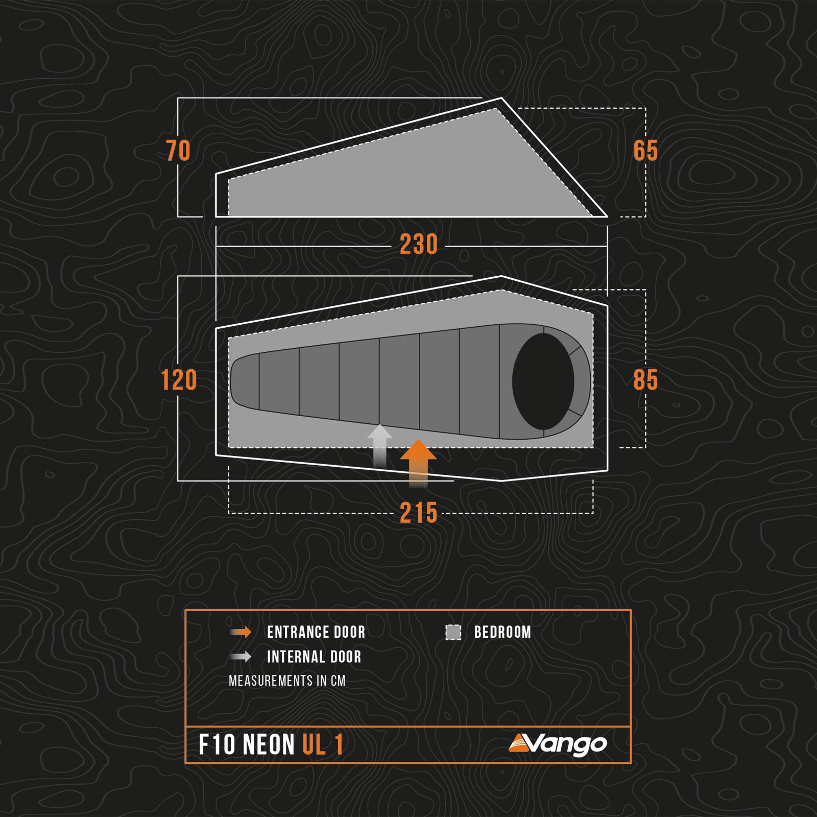 F10 Trekkingzelt Neon UL 1 Personen Camping Fahrrad Tunnel Zelt Biwak 0,5 kg