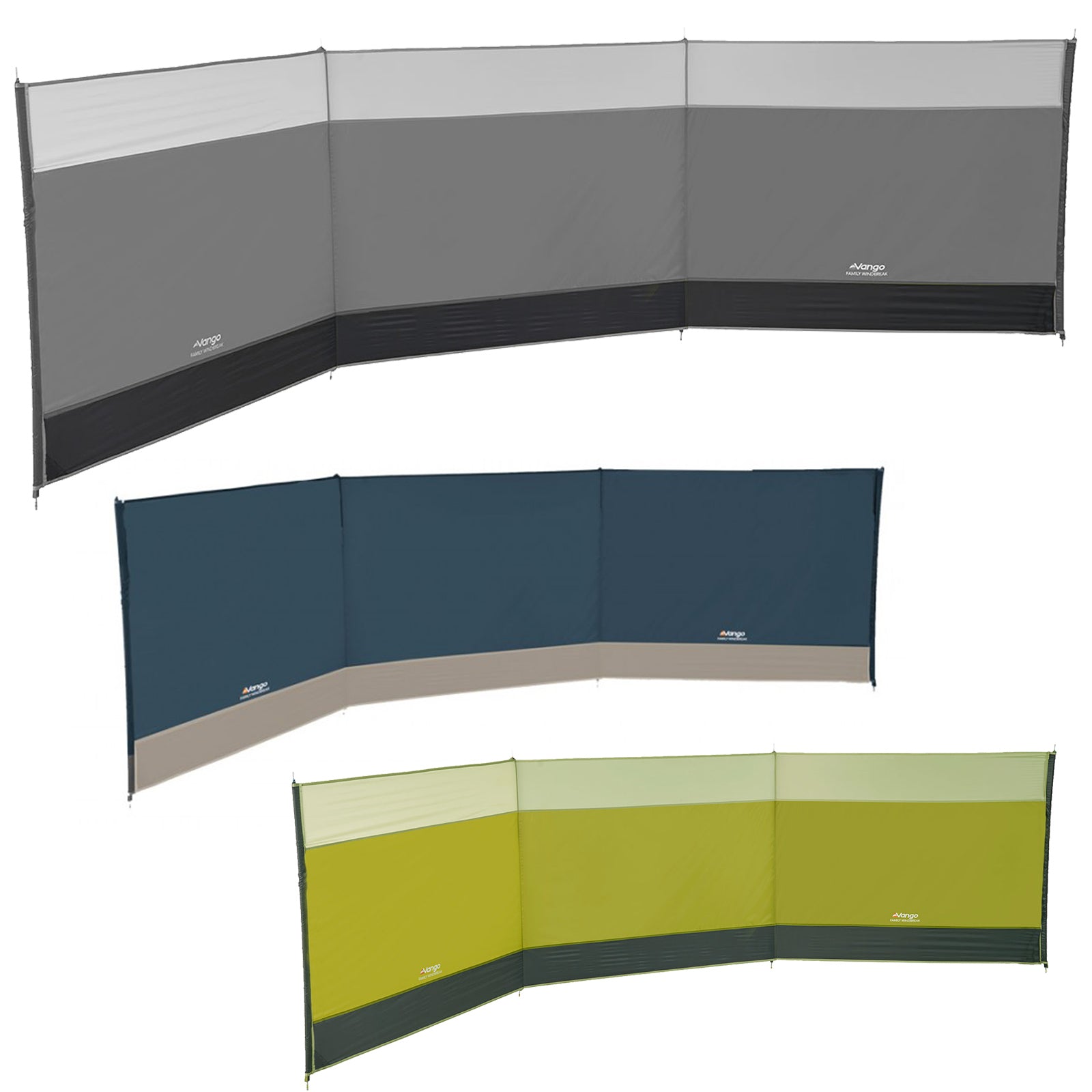 VANGO Windschutz Family 435x120 Camping Sichtschutz XL Strandmuschel Garten Zaun