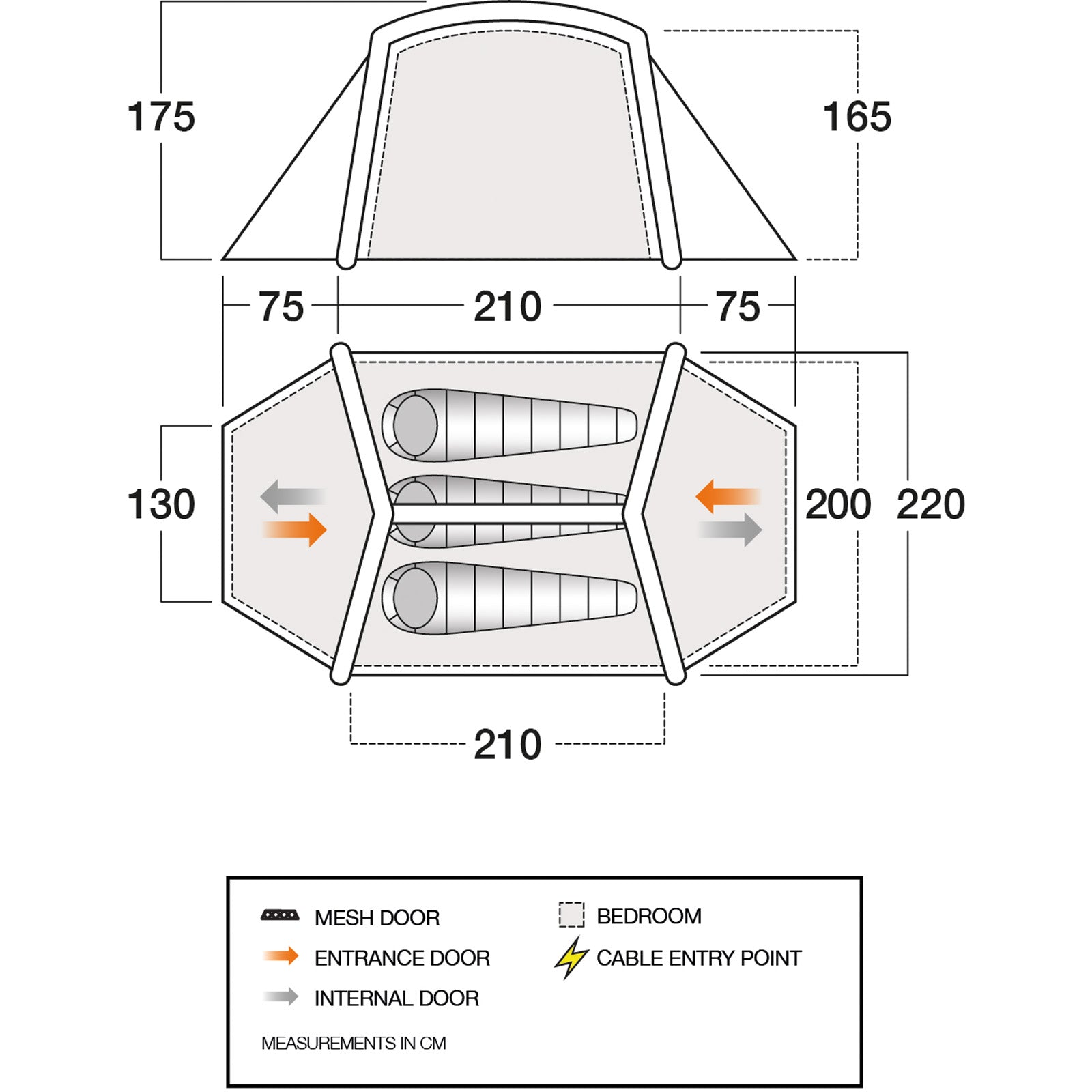 VANGO Camping Tent Classic Air 300 Airbeam Familie Lucht tent Opblaasbare tent