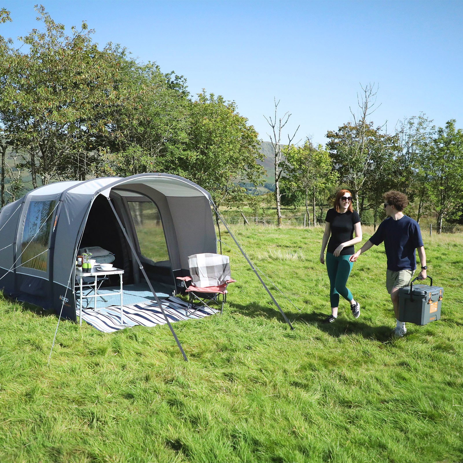 Tente familiale VANGO Harris Air TC 350 – Tente gonflable de camping en coton