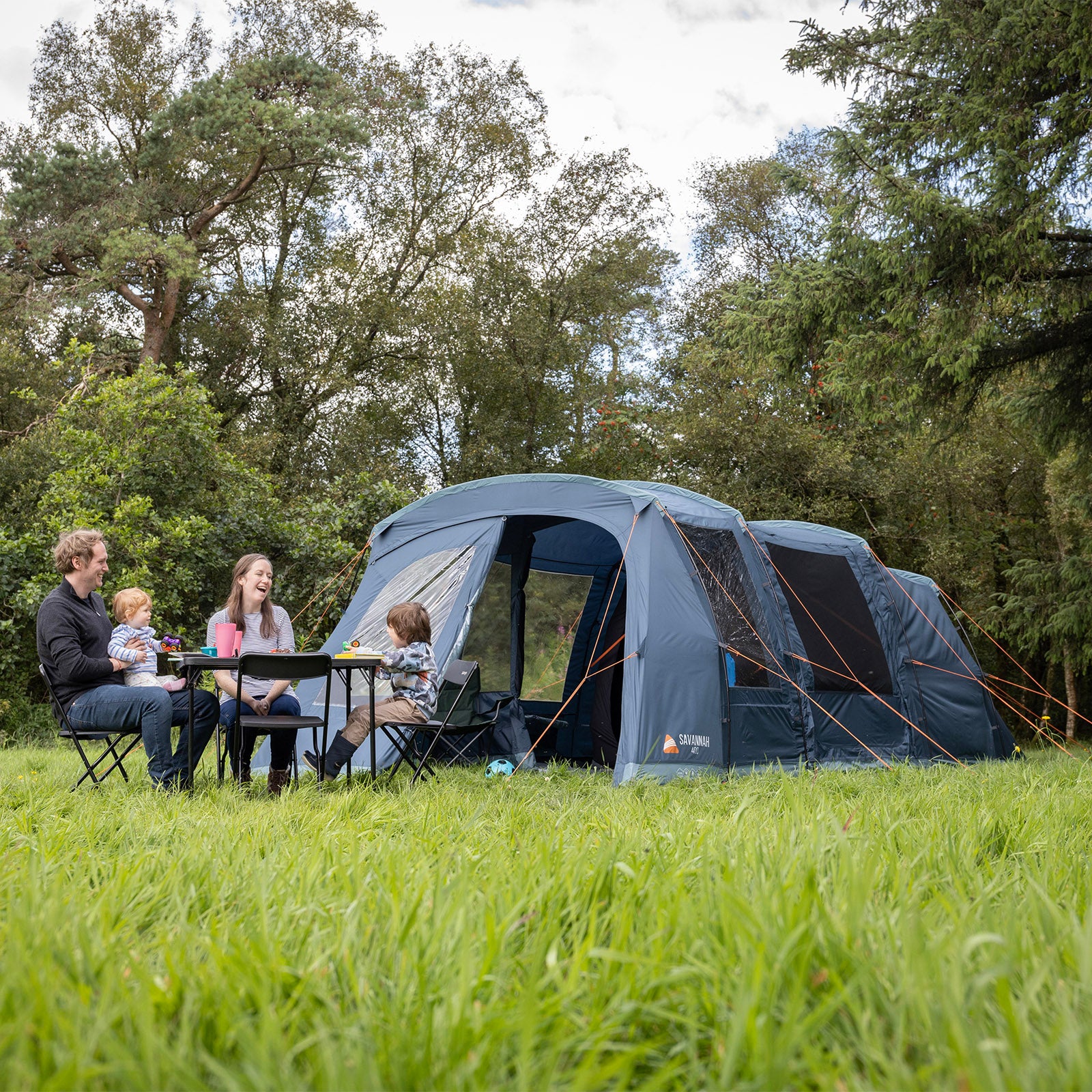 Tente familiale VANGO Savannah 400 – Tente de camping pour groupes – 4 personnes – Entrée en tunnel