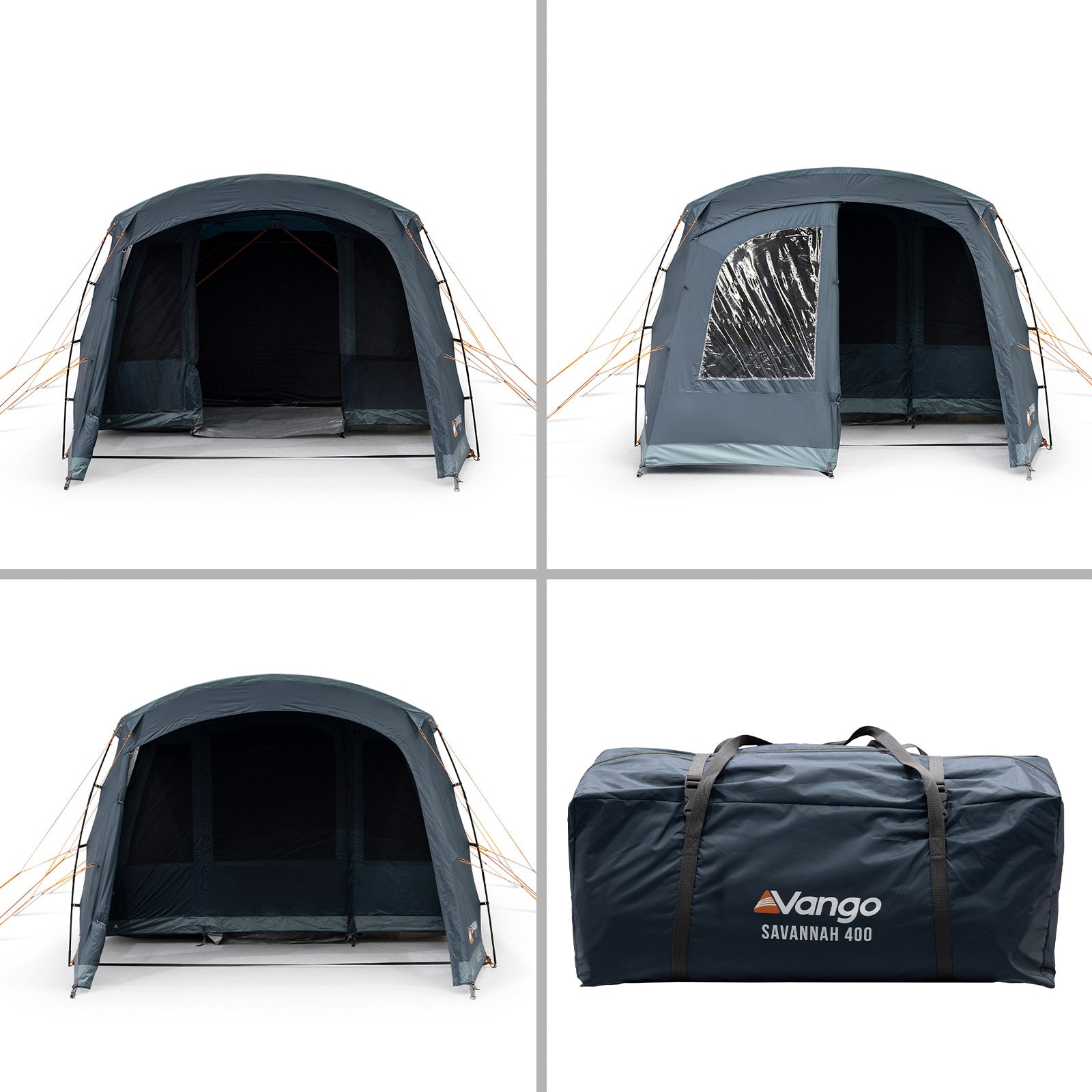 Tente familiale VANGO Savannah 400 – Tente de camping pour groupes – 4 personnes – Entrée en tunnel