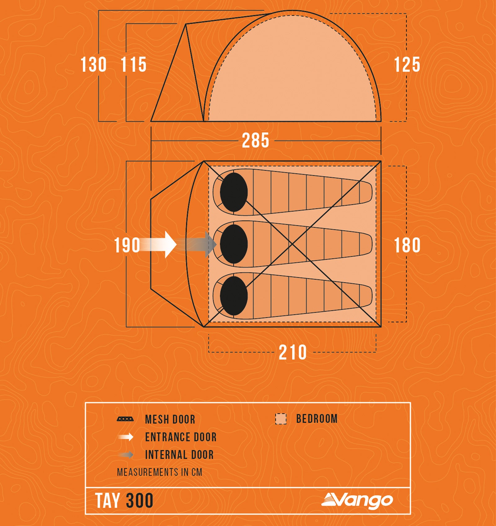 VANGO Kuppelzelt Tay 300 Camping Trekking Iglu 3 Personen Bike Zelt Vorraum 4 kg