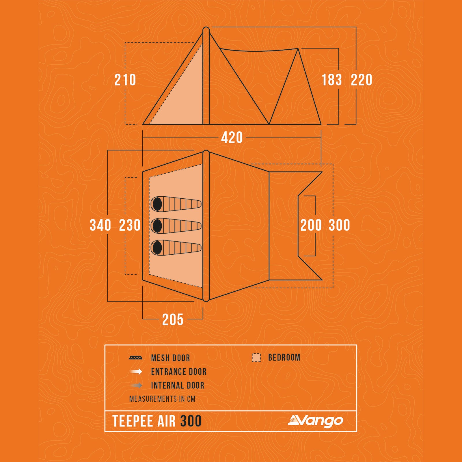 VANGO Campingzelt Teepee Air 300 Airbeam Tipi Familien Luftzelt Zelt Aufblasbar