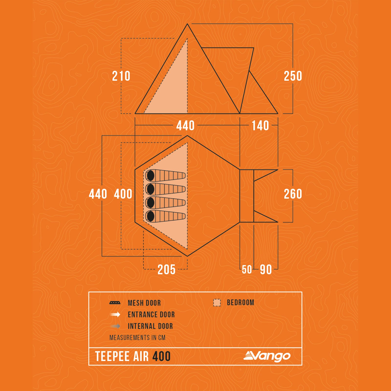 VANGO Campingzelt Teepee Air 400 Airbeam Tipi Familien Luftzelt Zelt Aufblasbar