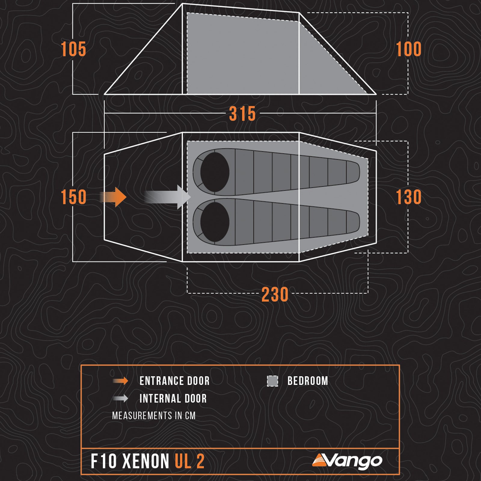 F10 Tente de randonnée Xenon UL 2 personnes, tente de camping pour vélo, tente tunnel, bivouac, 1,6 kg