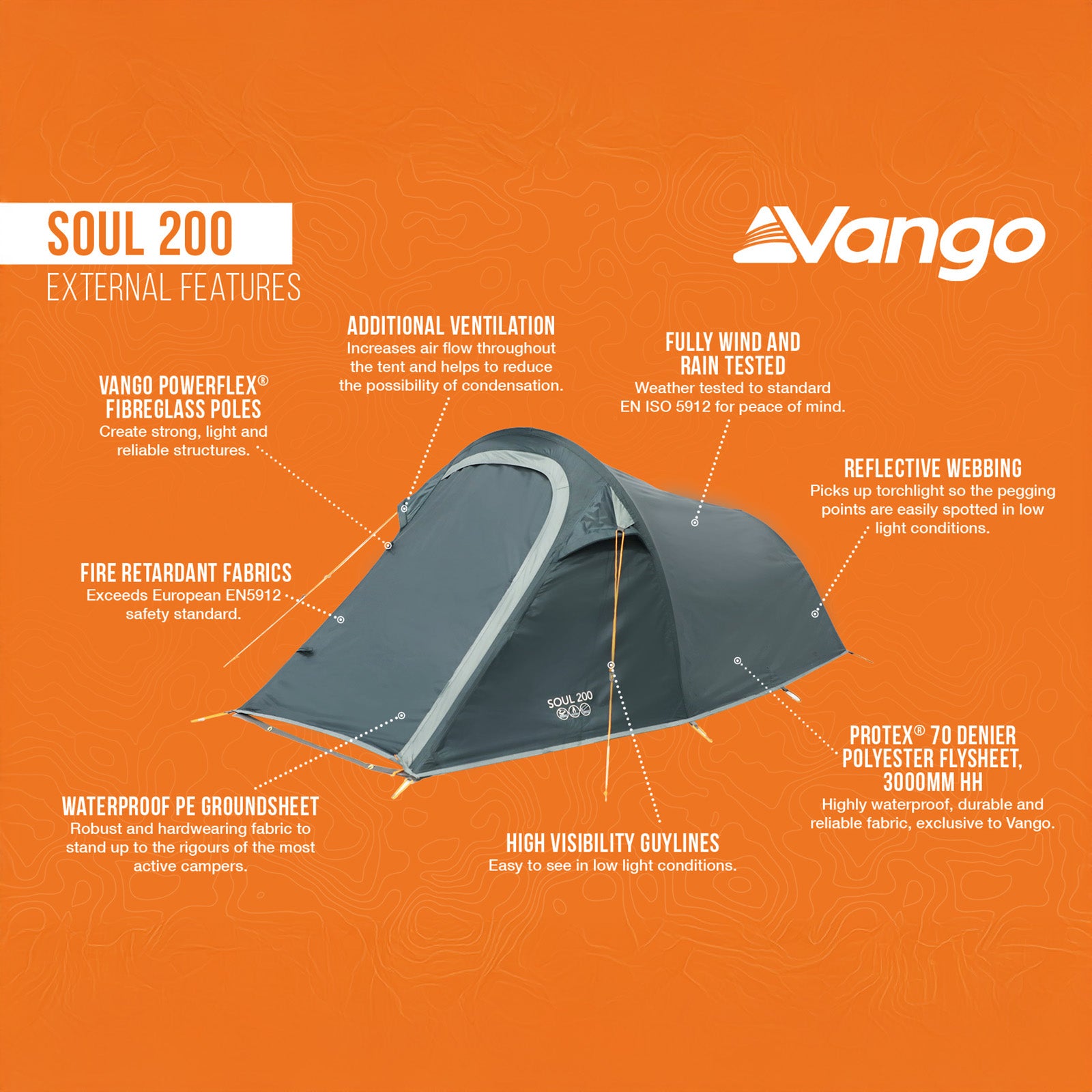 VANGO Campingzelt Soul 200 Trekking 2 Personen Tunnel Zelt Outdoor Bike Fahrrad