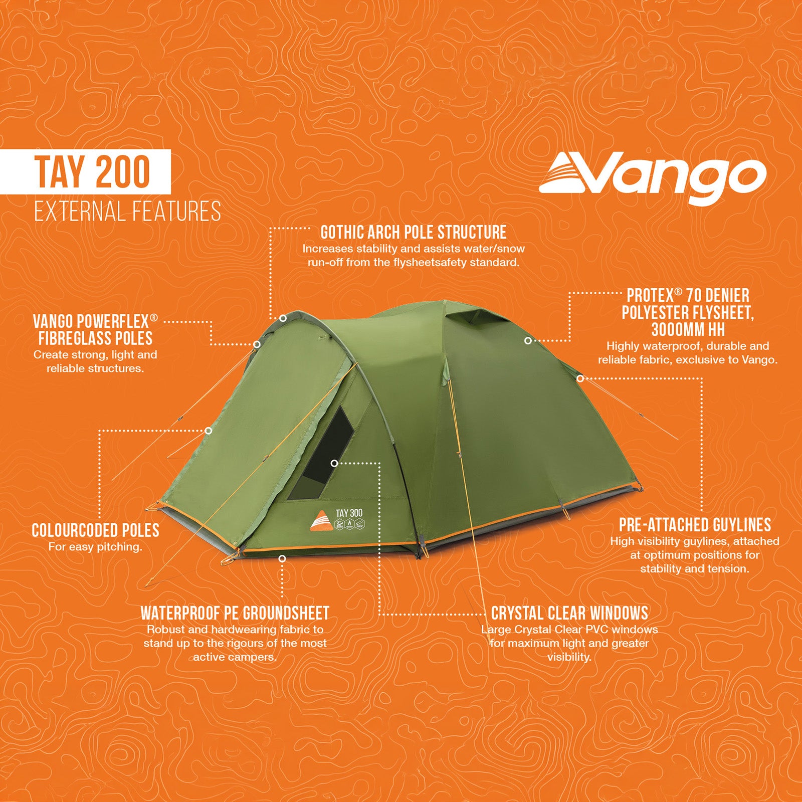 VANGO Kuppelzelt Tay 200 Camping Trekking Iglu 2 Personen Bike Zelt Vorraum 3 kg