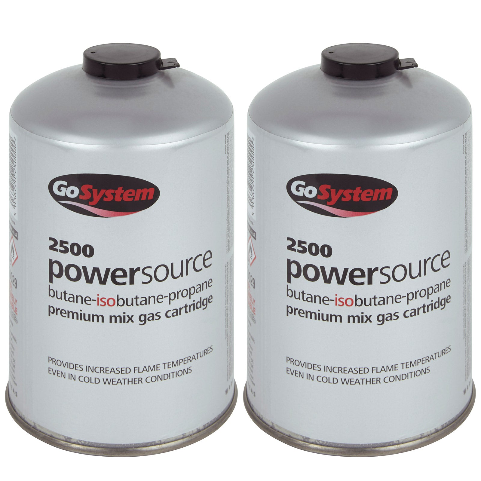 2 x GO SYSTEM screw-on cartridge valve gas cartridge cooker iso butane/propane 445g