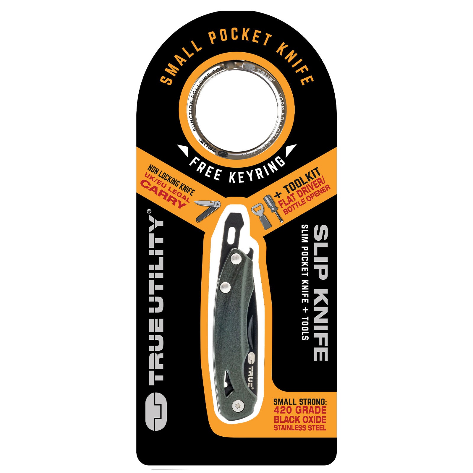 TRUE UTILITY Taschenmesser Slip Mini Multi Tool Klappmesser Schlüsselanhänger