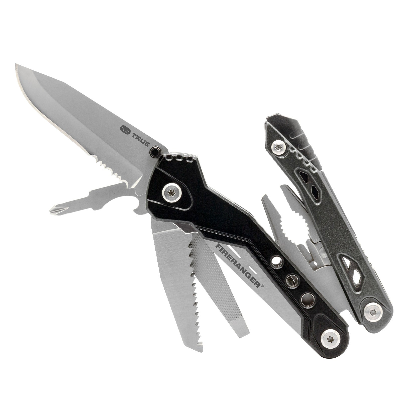 TRUE UTILITY Outil multifonction Fireranger Allume-feu Couteau de poche Couteau pliant Pince