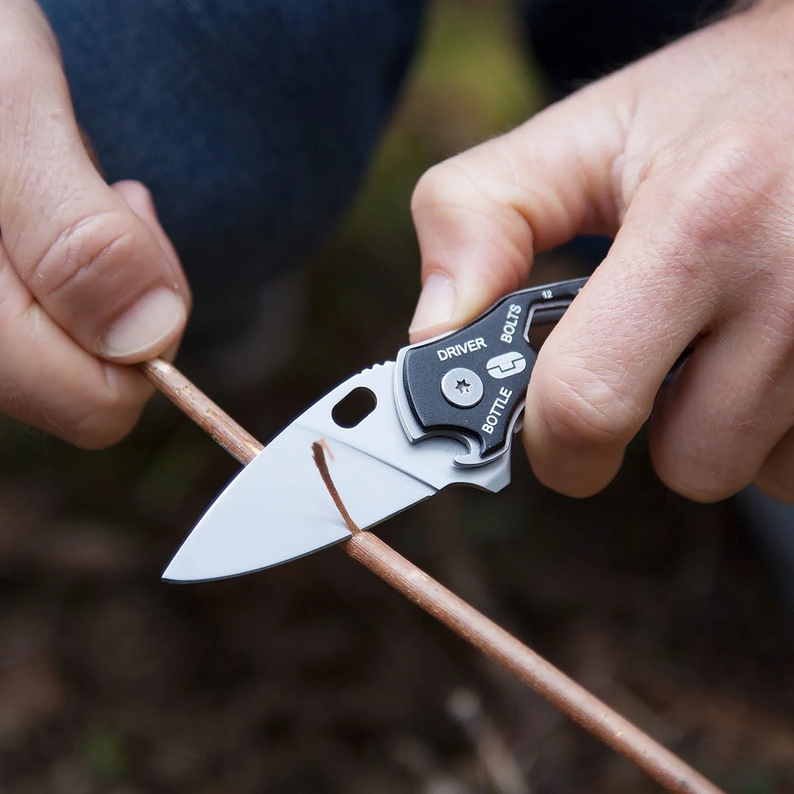 TRUE UTILITY Mini Multi Tool SmartKnife - Couteau de poche Porte-clés de pêche