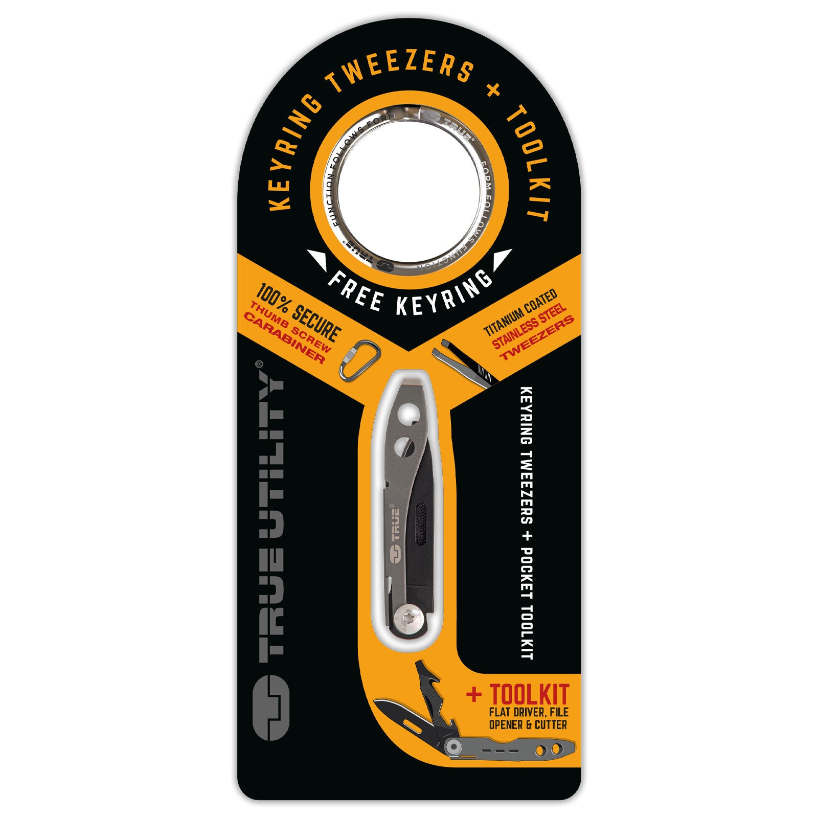 TRUE UTILITY Couteau de poche Pince à épiler Mini outil multifonction Couteau pliant Porte-clés