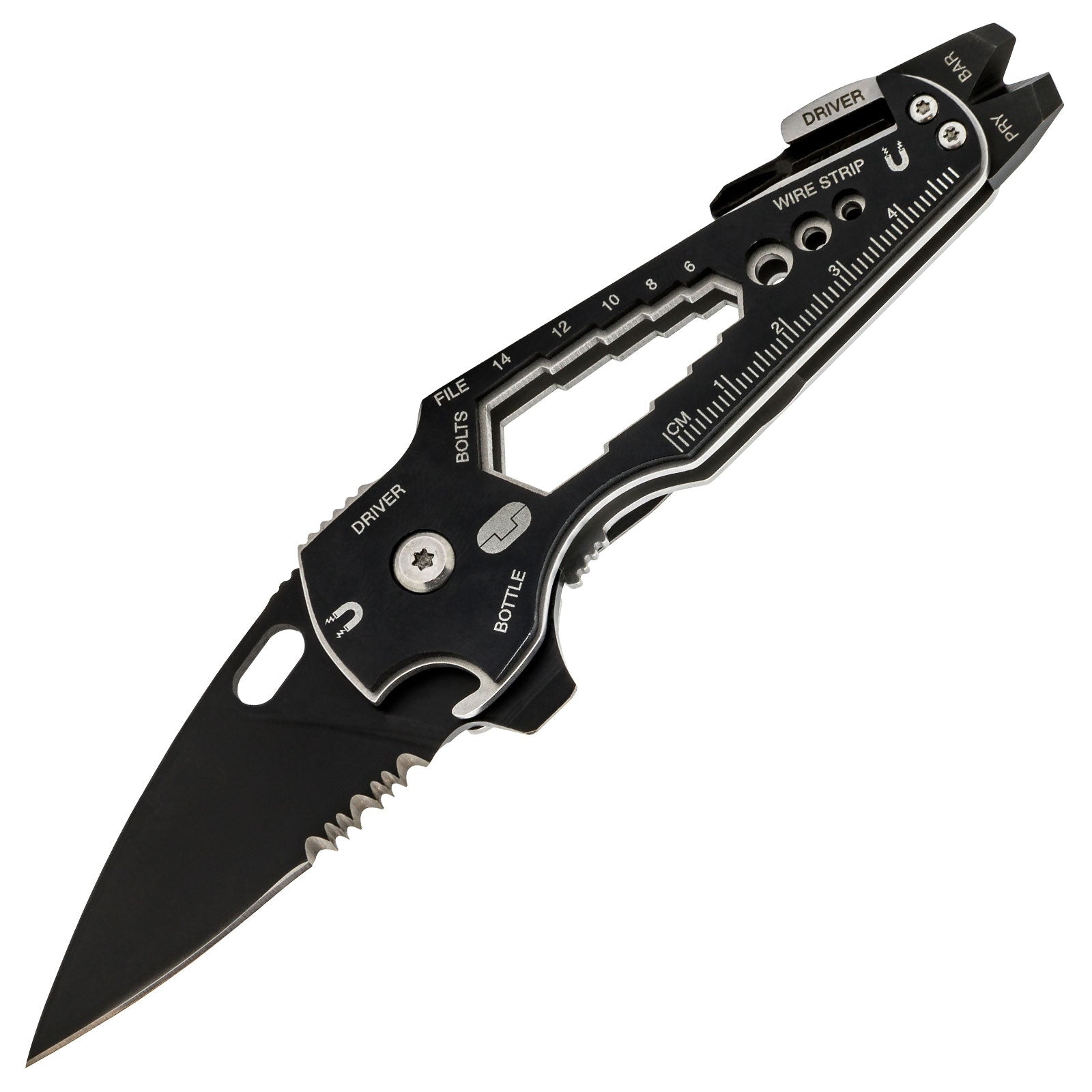 TRUE UTILITY Mini-outil multifonctions SmartKnife+ avec clip de ceinture – Couteau de poche pliant