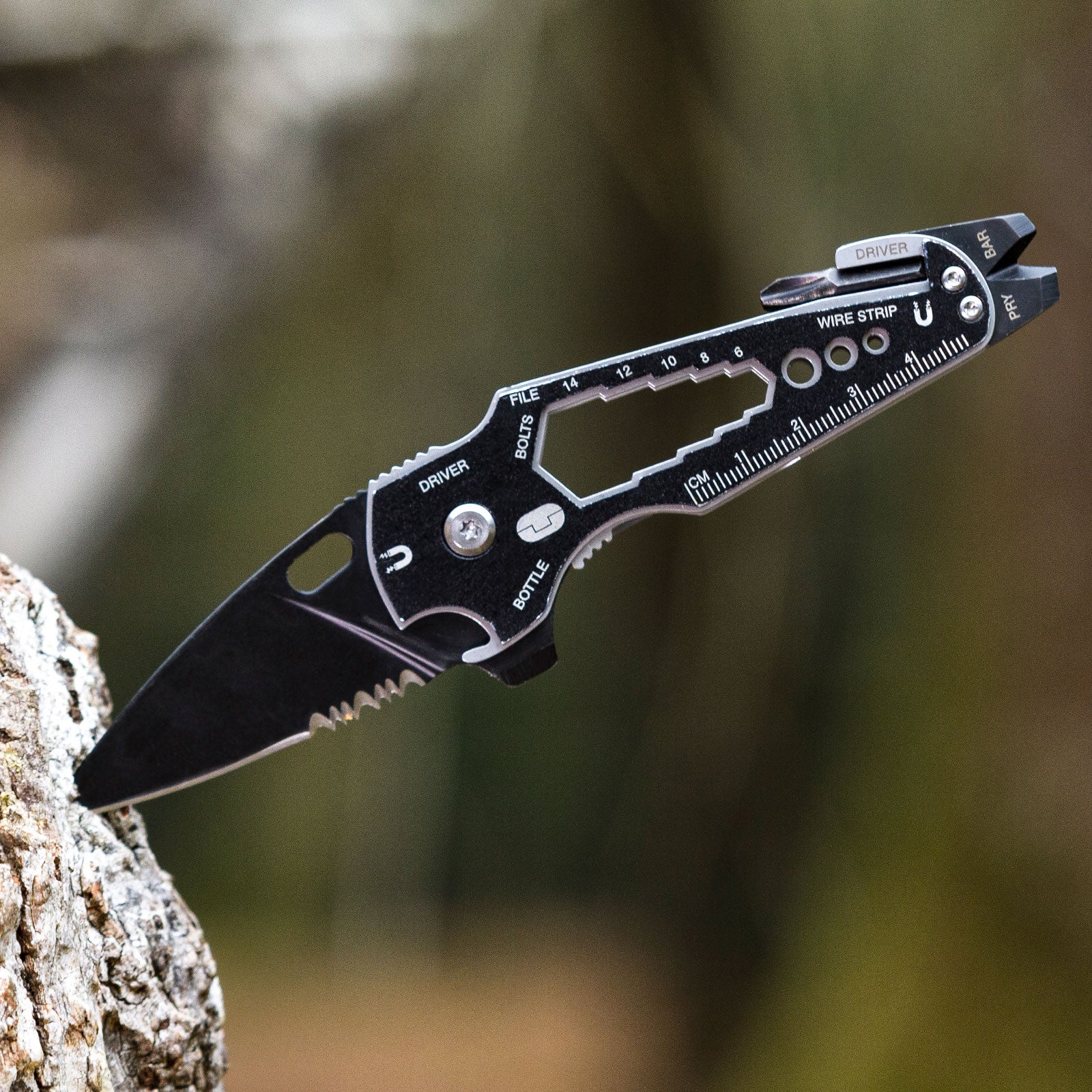 TRUE UTILITY Mini-outil multifonctions SmartKnife+ avec clip de ceinture – Couteau de poche pliant