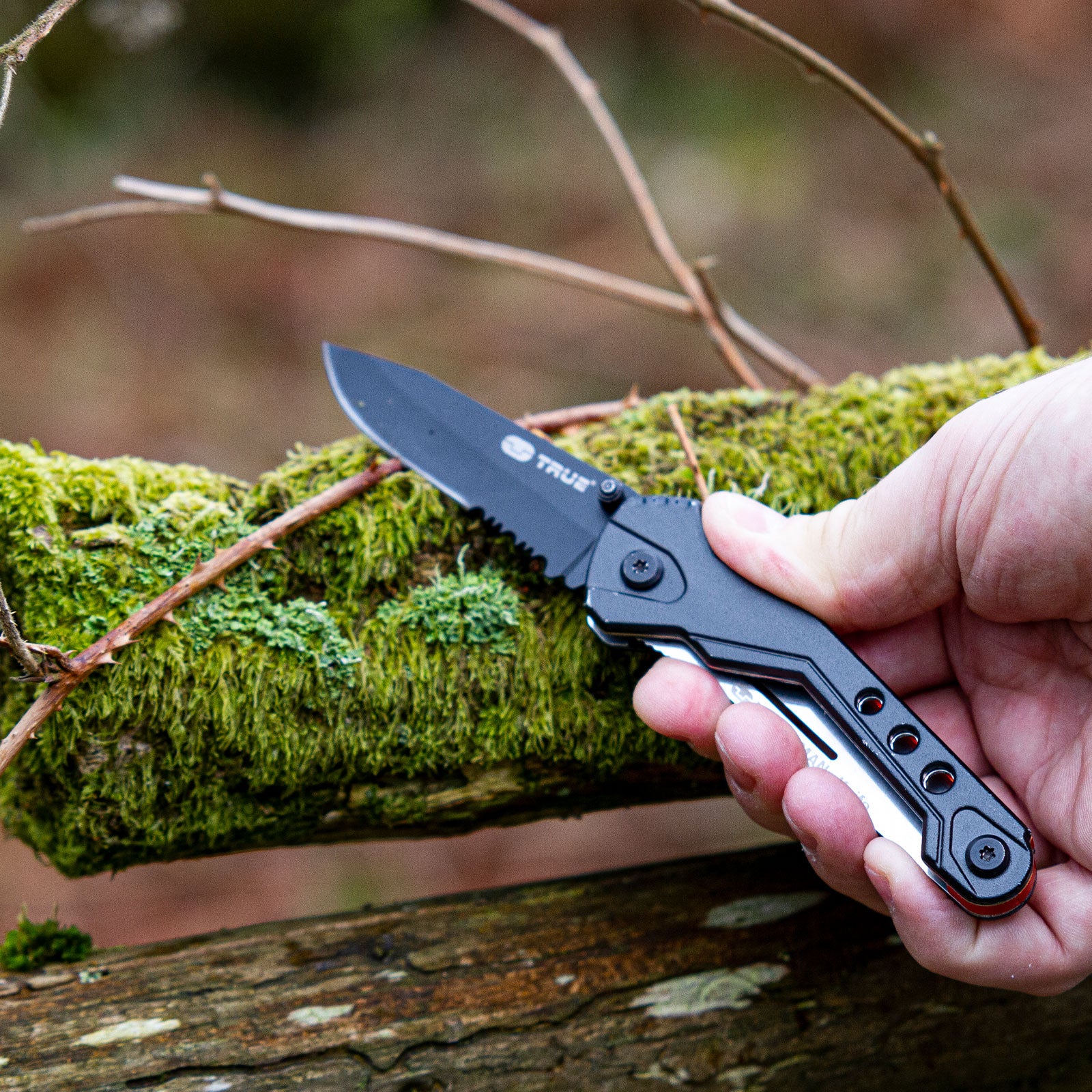 TRUE UTILITY Mini couteau de poche Trueblade Couteau de ceinture à une main Couteau pliant 89 g