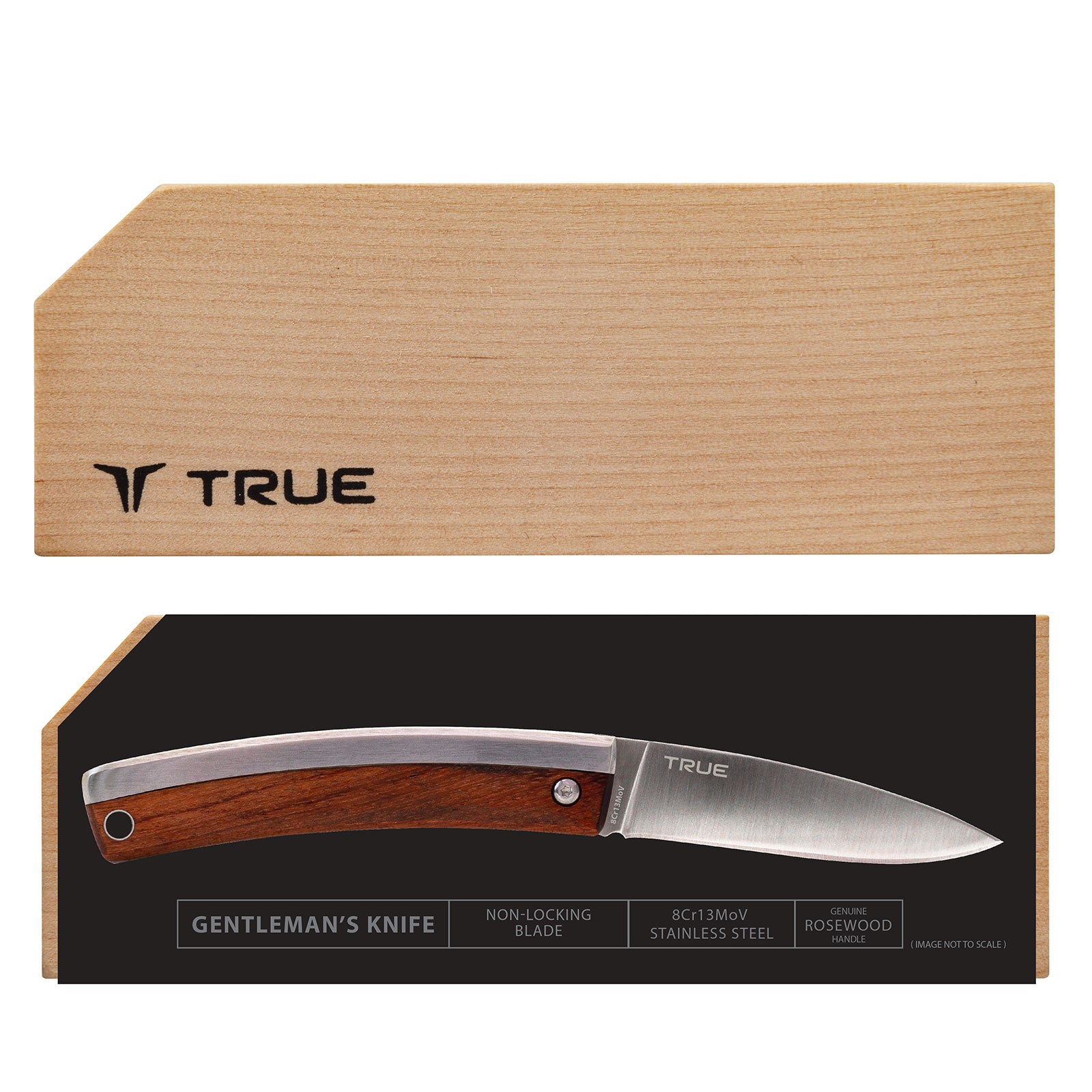 TRUE UTILITY Klappmesser Gentlemans Knife Taschen Messer Rosenholz Griff 63 g