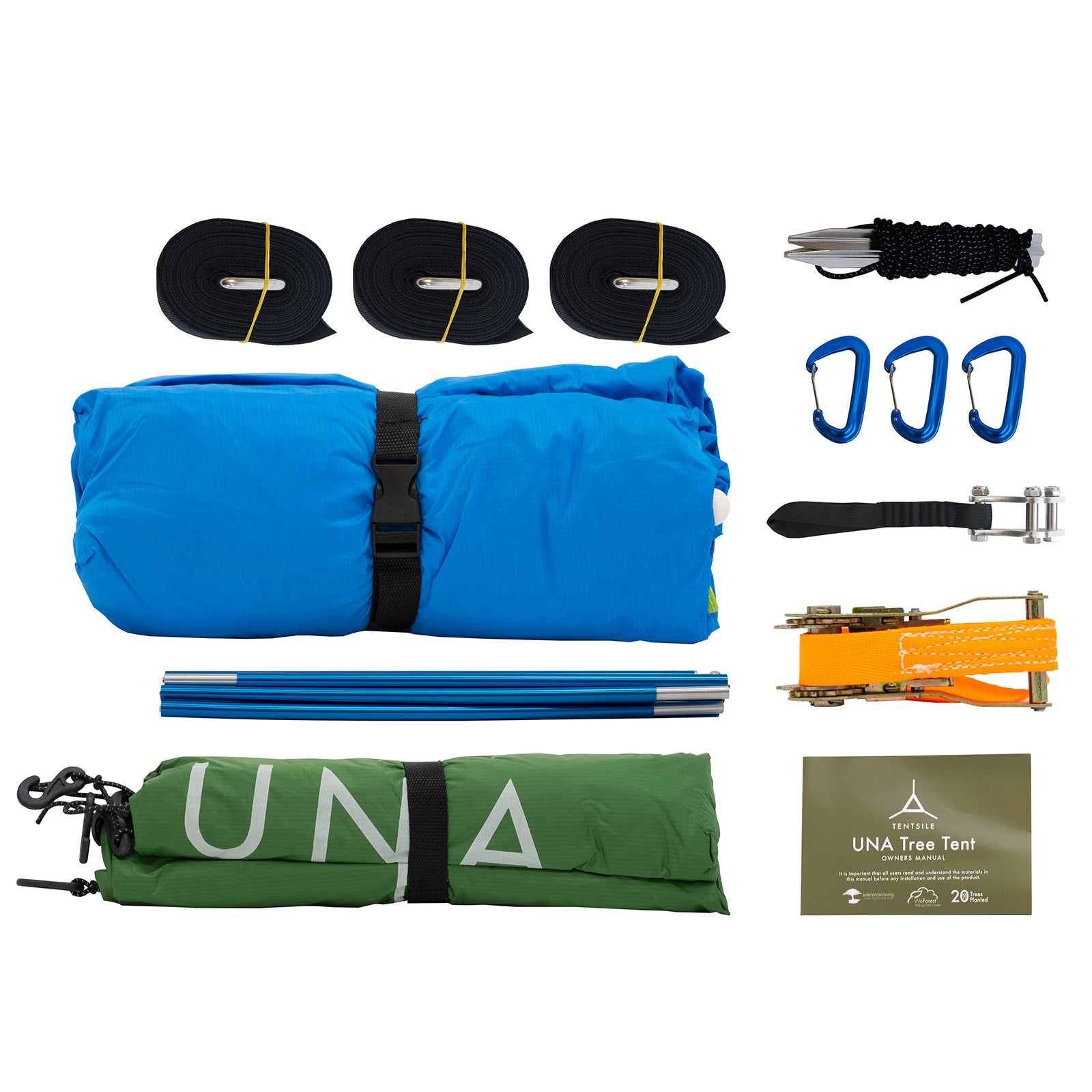 TENTSILE boomtent UNA 1-persoons tent voor trekking, bivak en hangmat 2 kg lichtgewicht