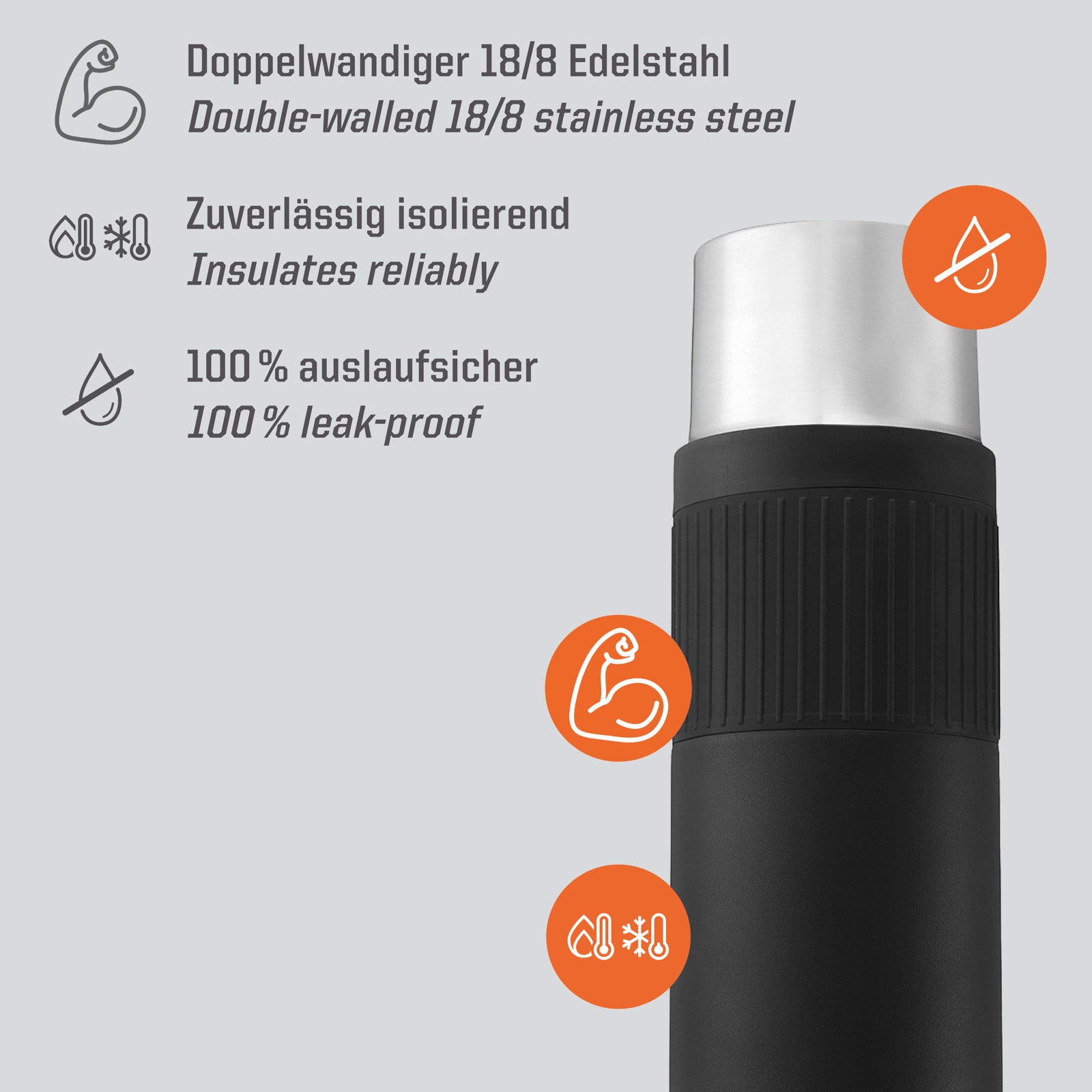 ESBIT insulated bottle, insulated jug, Sculptor vacuum thermo bottle, jug, mug 1L