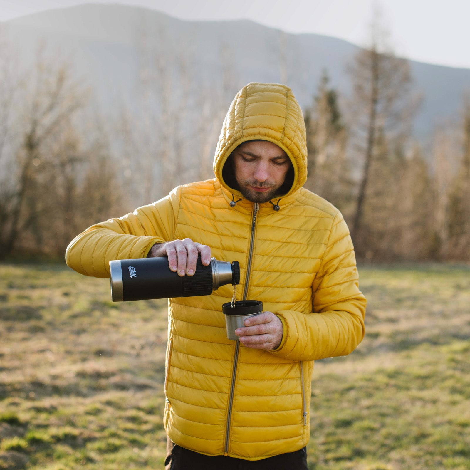 ESBIT insulated bottle, insulated jug, Sculptor vacuum thermo bottle, jug, mug 1L