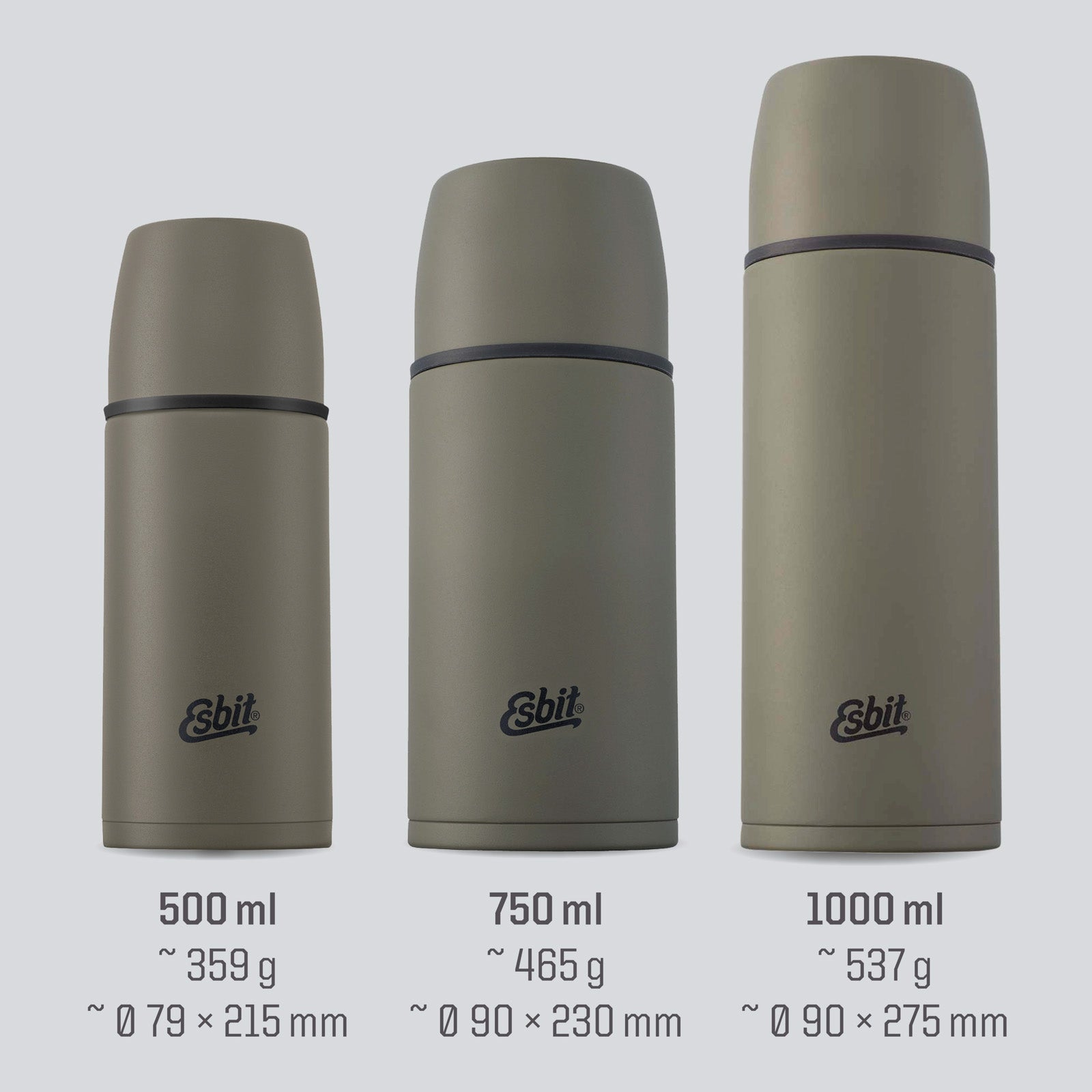 ESBIT Isolierflasche Isolierkanne Classic Vakuum Thermo Flasche Kanne 2 Becher