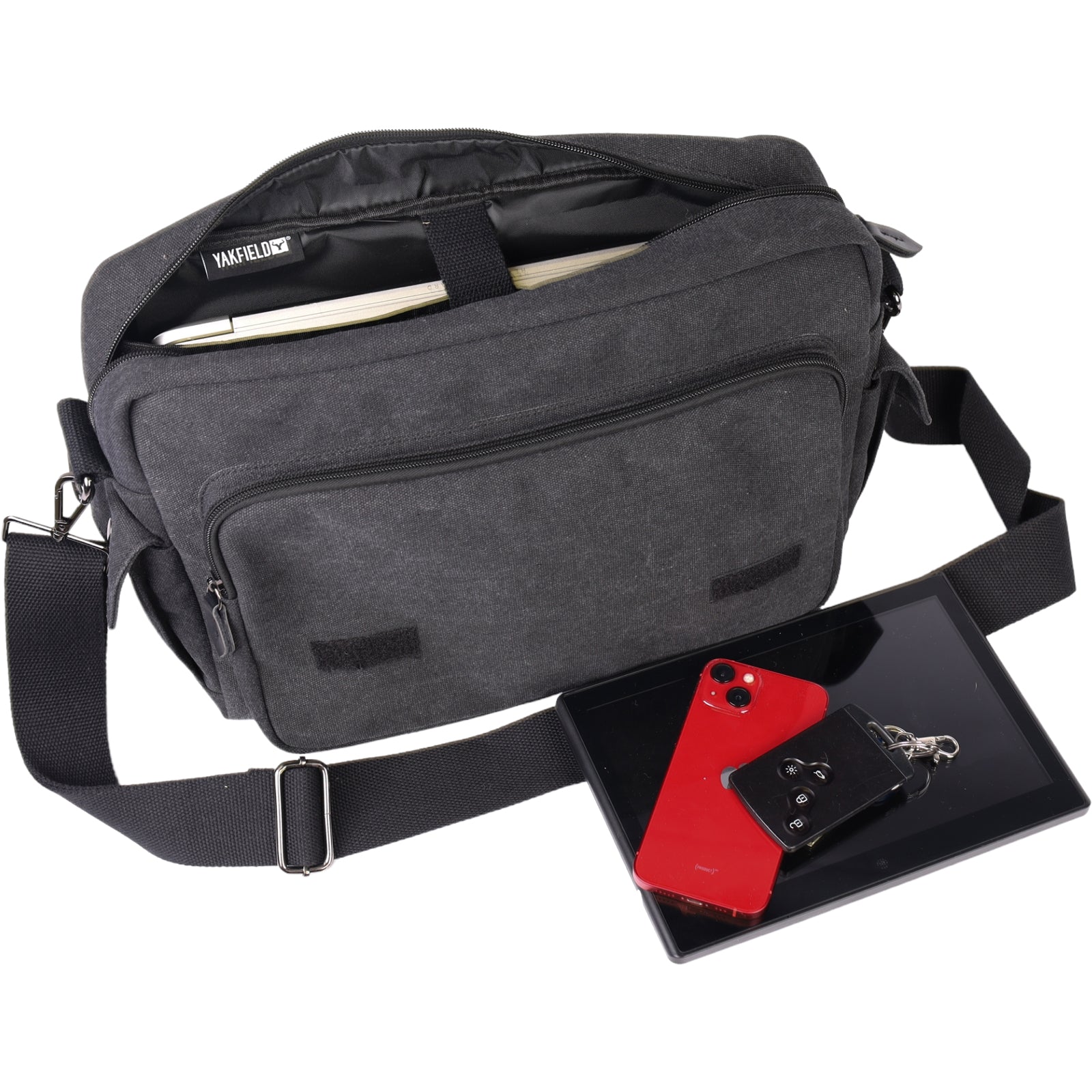 YAKFIELD Umhängetasche Everest Canvas Messenger Bag Laptop Schulter Tasche 15"