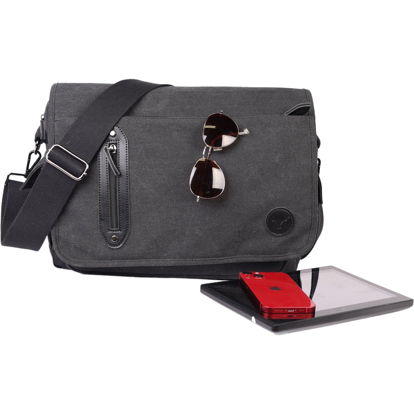 YAKFIELD Umhängetasche Everest Canvas Messenger Bag Laptop Schulter Tasche 15"