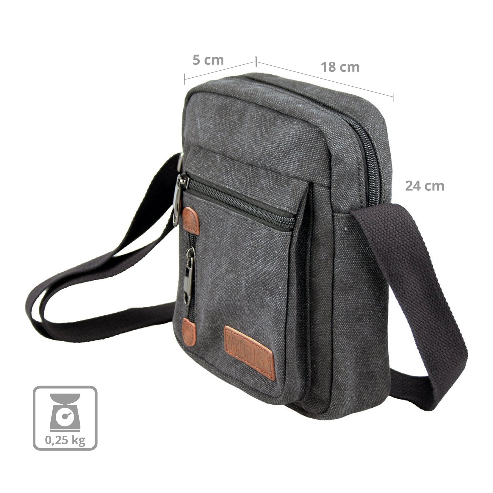 YAKFIELD Umhängetasche Cook Canvas Cross Body Schultertasche Reise Handy Tasche