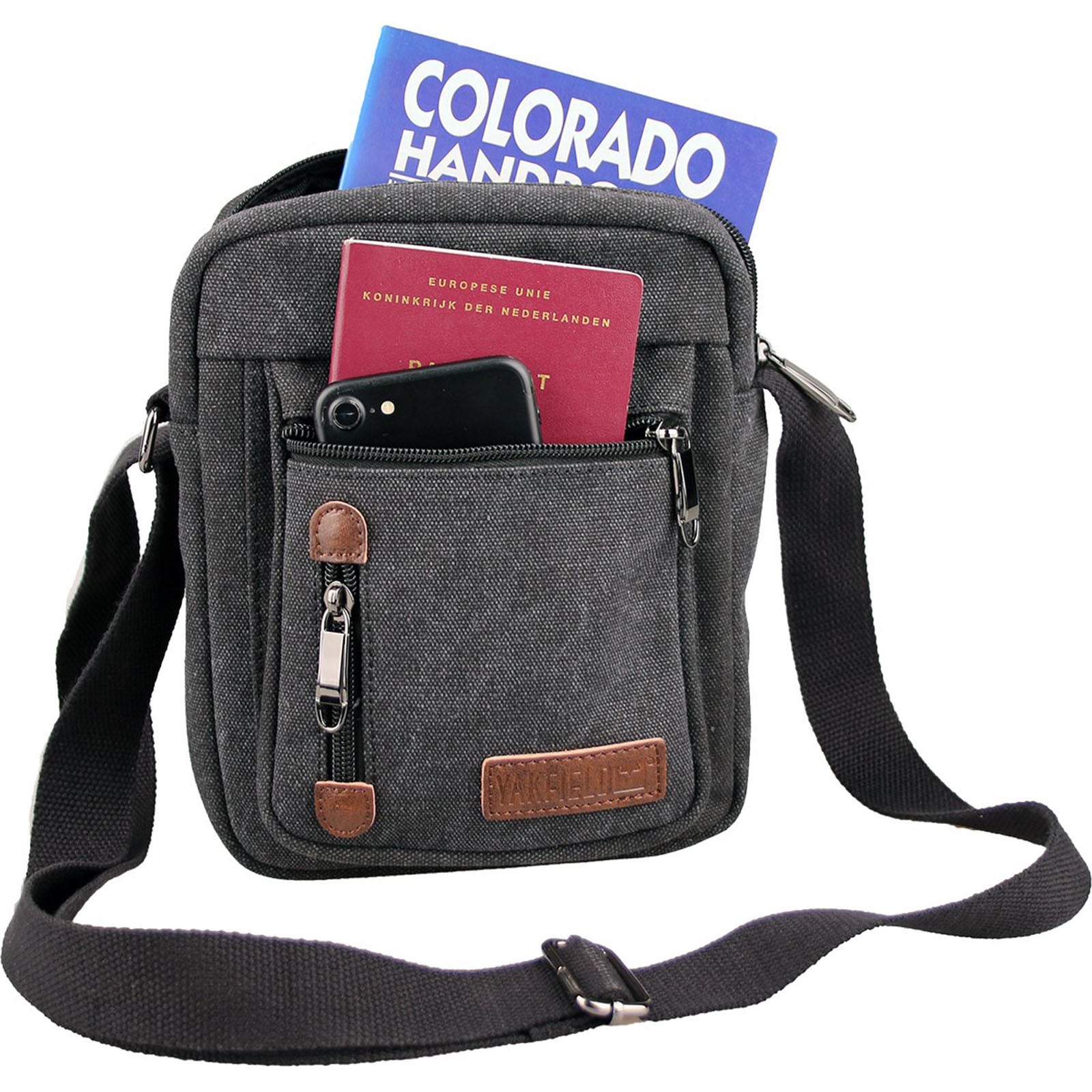 YAKFIELD Umhängetasche Cook Canvas Cross Body Schultertasche Reise Handy Tasche