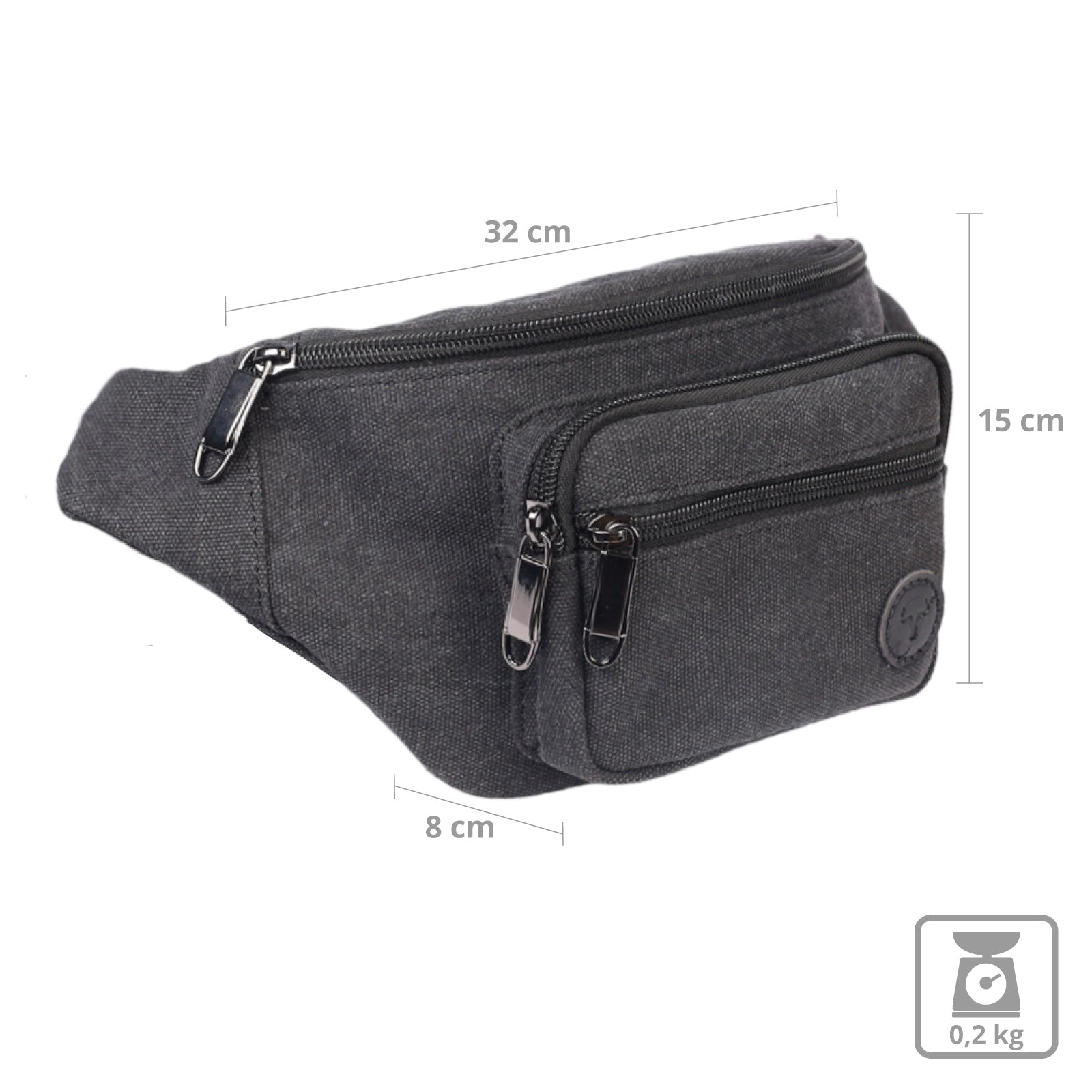 Sac banane YAKFIELD, sac banane Hudson, sac de sport croisé en coton