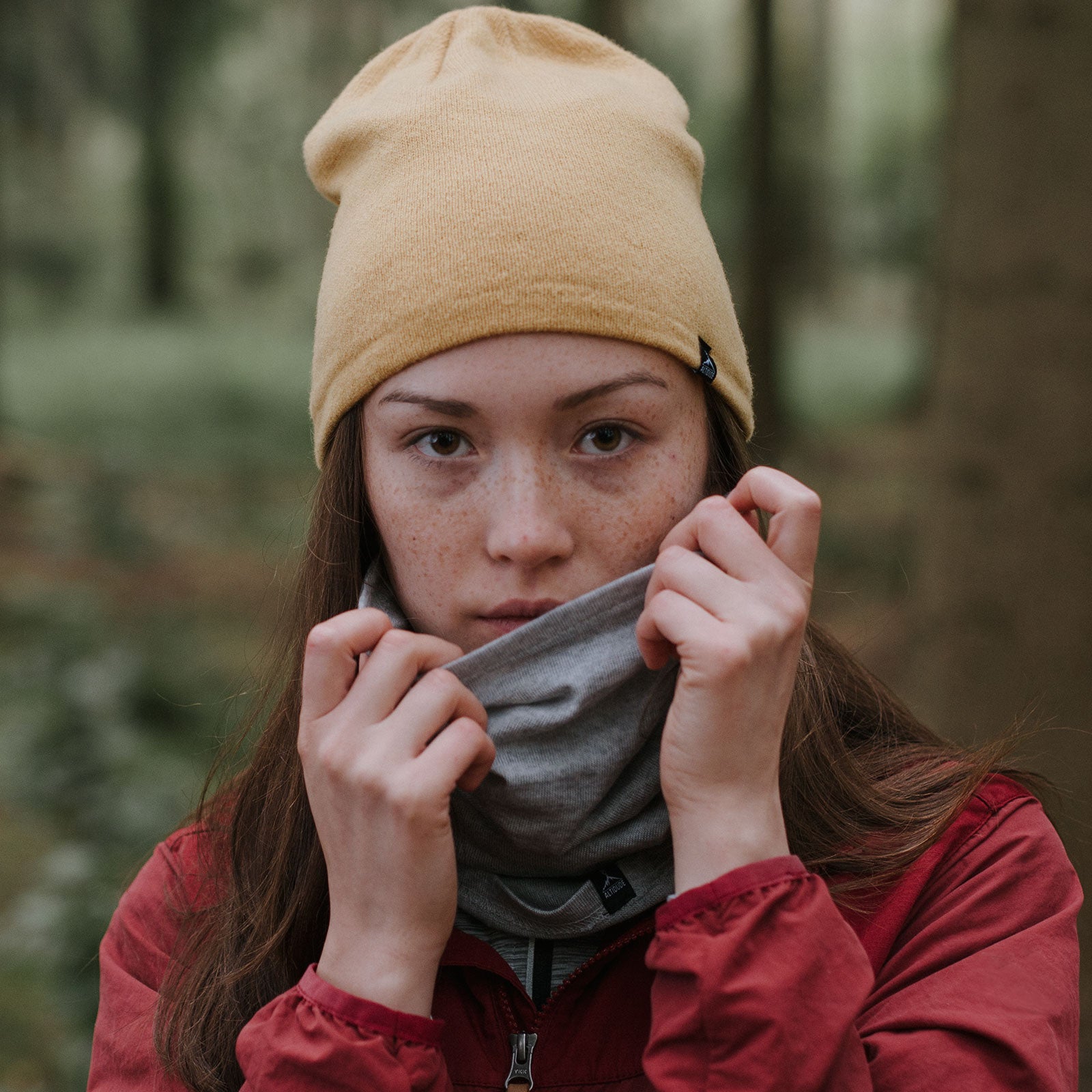 Écharpe tube unique ALTIDUDE, foulard à boucle ronde, 100 % laine mérinos