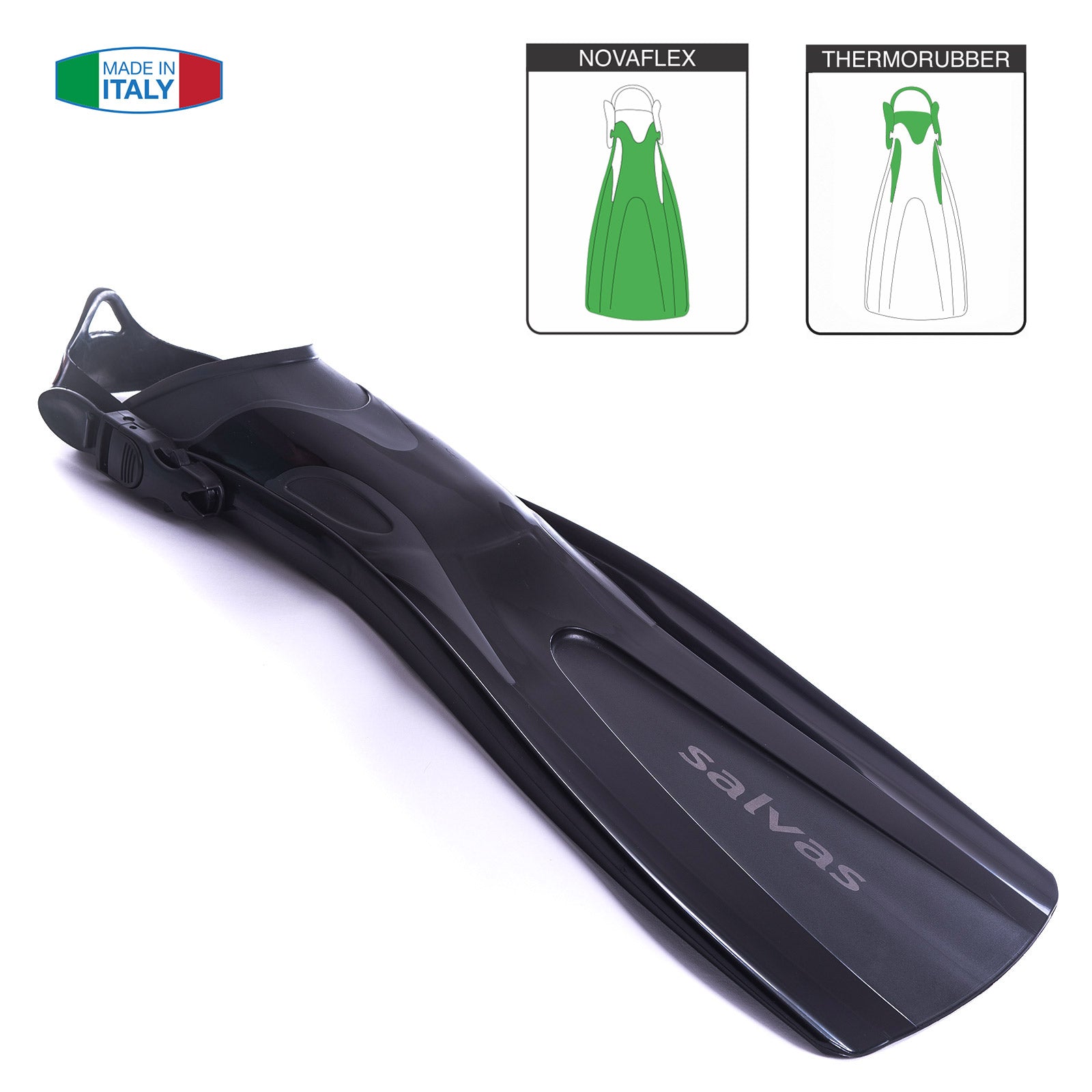 SALVAS Fin Hazard+ Scuba Apnea Diving Heel Strap Adjustable 36-47