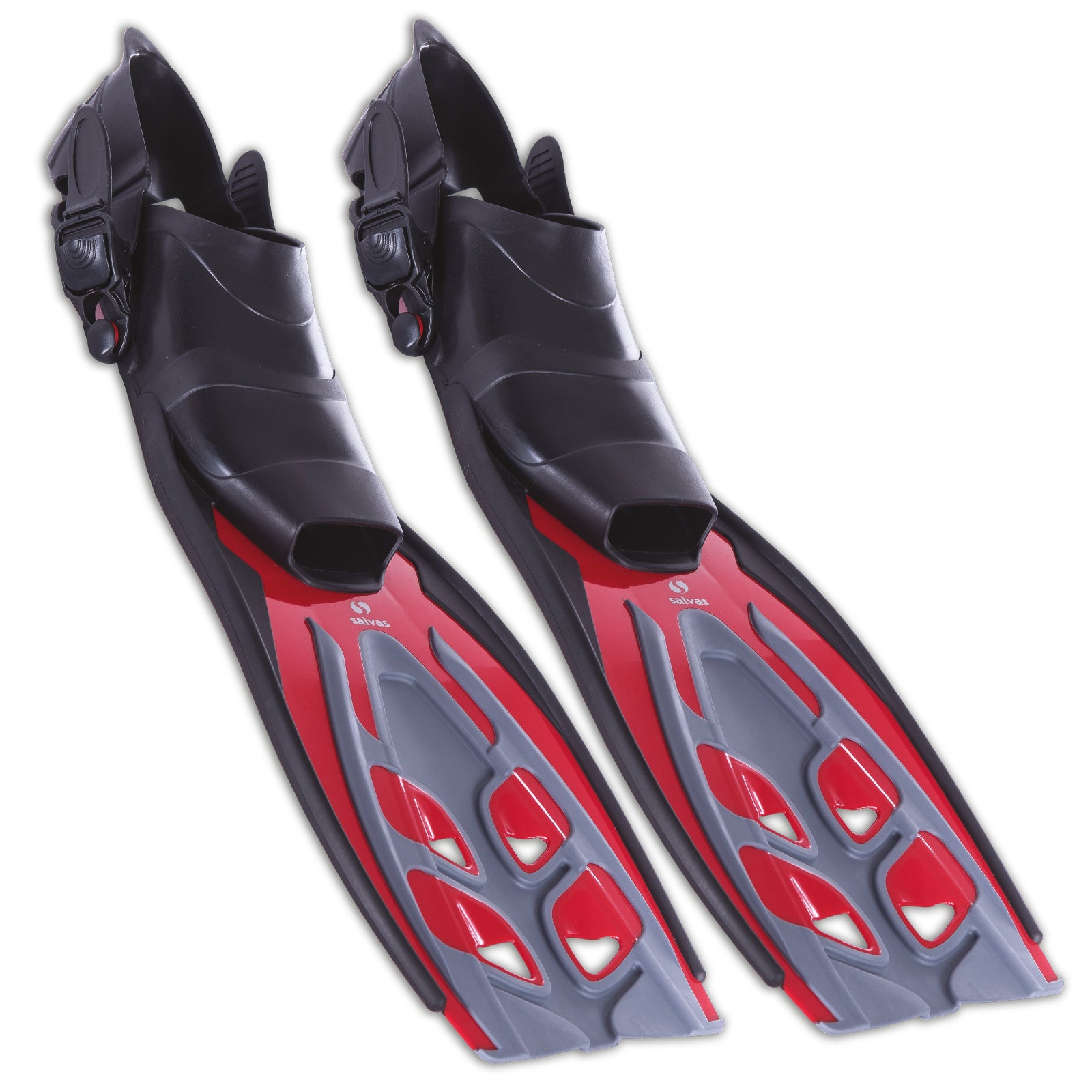 SALVAS Swimming Fins Tonic Snorkel Long Fin Heel Strap Adjustable 36-47