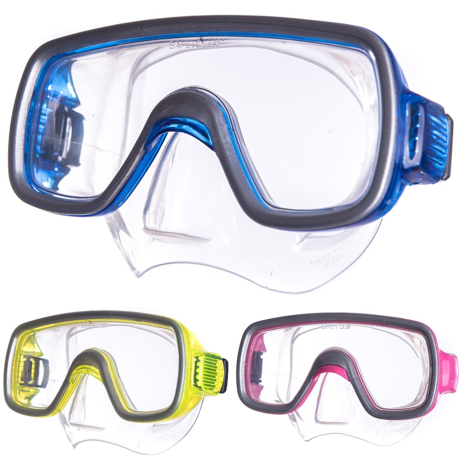 SALVAS Children's Diving Mask Geo Snorkel Diver Swimming Goggles With Nose Silicone