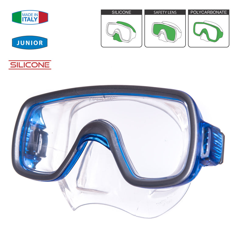 Masque de plongée pour enfants SALVAS Geo Snorkel Diver Lunettes de natation avec nez en silicone