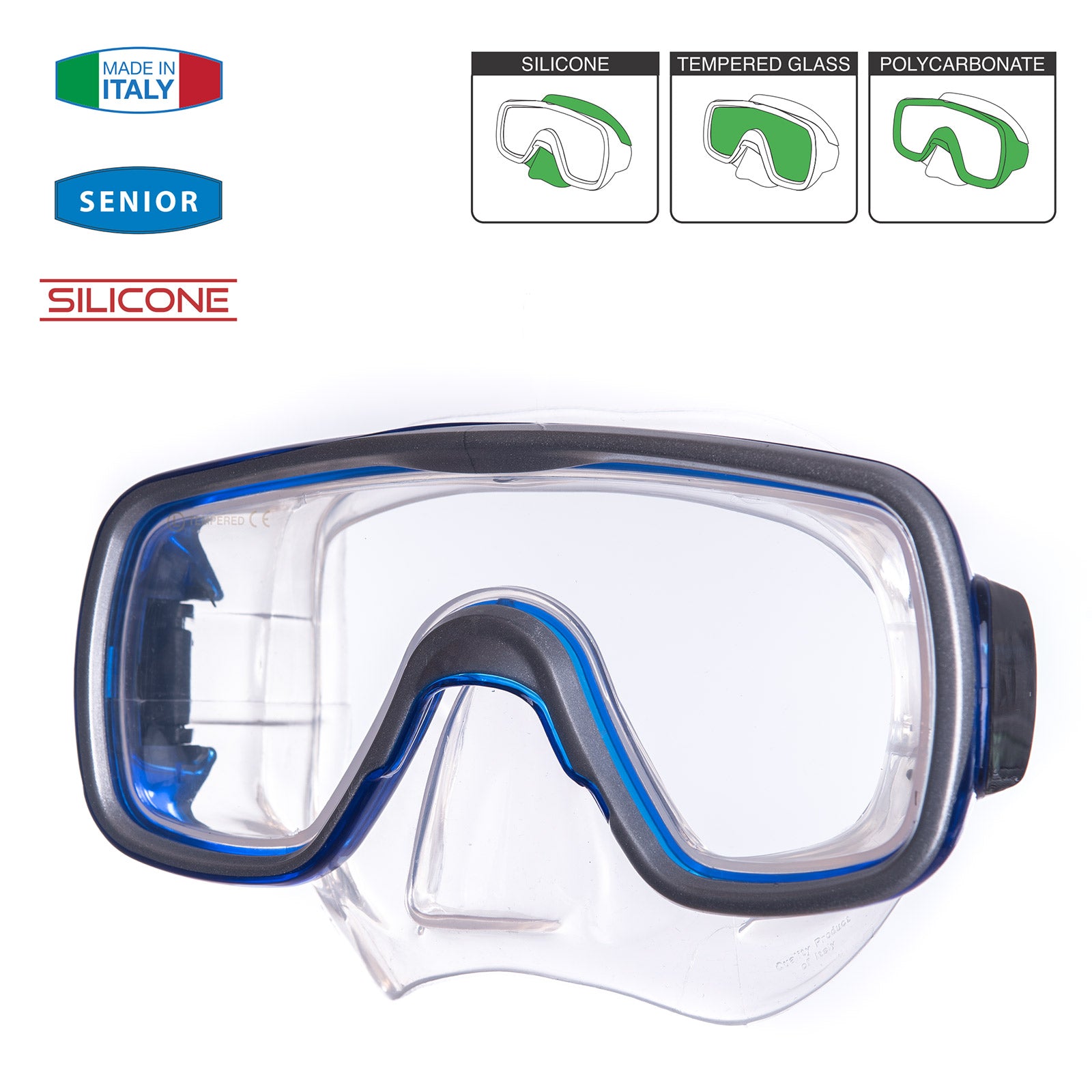 SALVAS Diving Mask Geo Sr Snorkel Swimming Goggles Anti-fog Silicone Adult