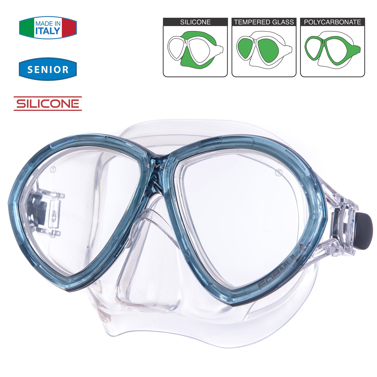 SALVAS Diving Mask Formula Snorkel Swimming Goggles Anti-fog Silicone Adult