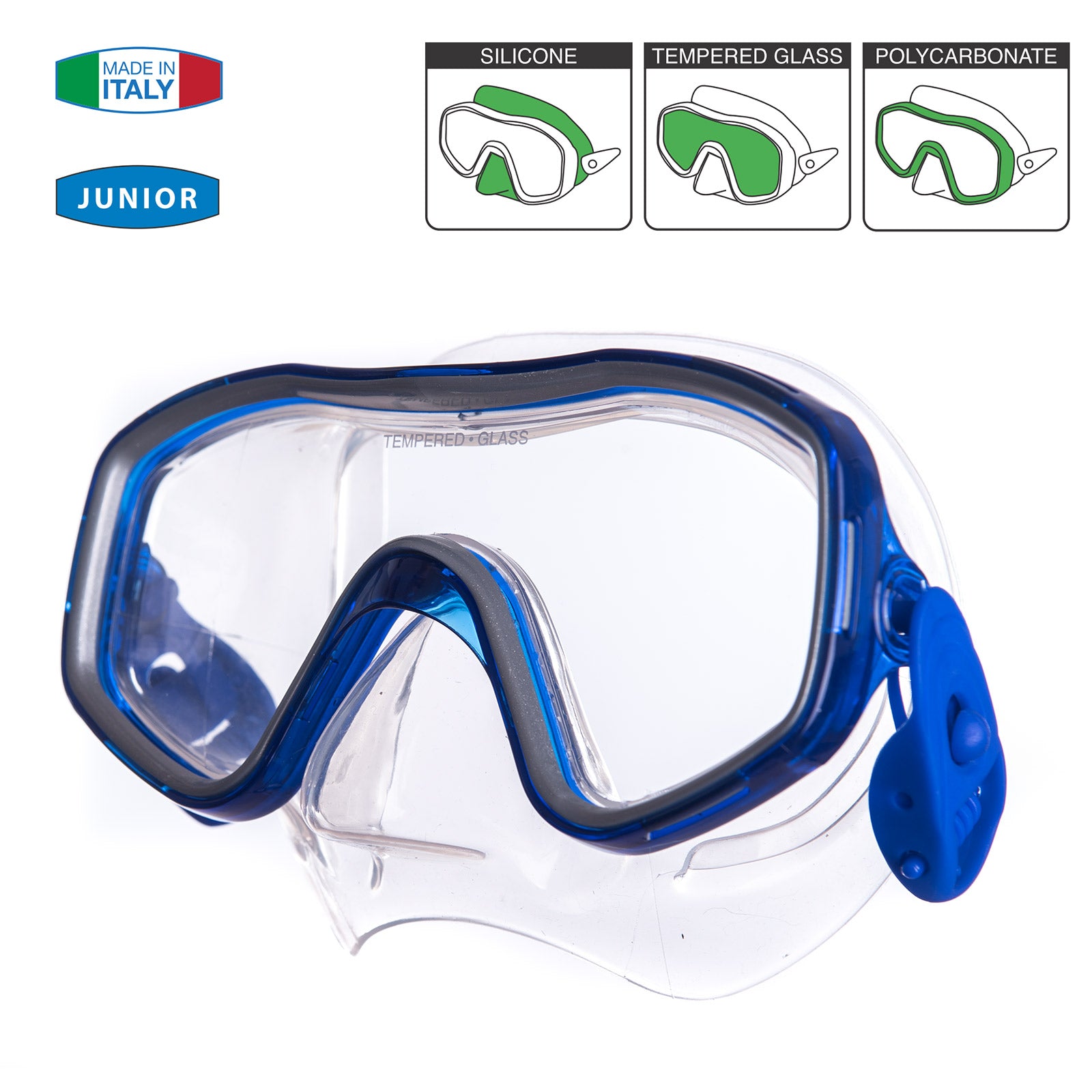 SALVAS Children's Diving Mask Smile Snorkel Diver Anti-Swimming Goggles Silicone