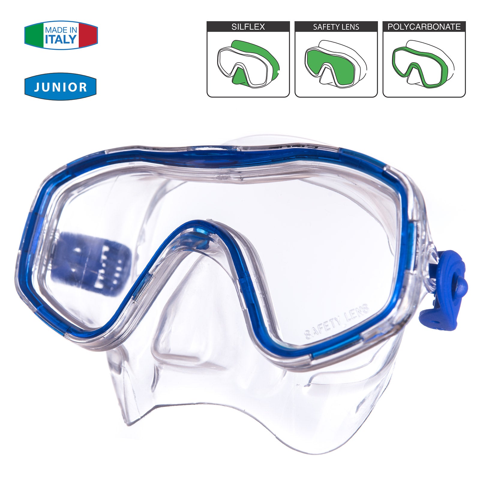 SALVAS Children's Diving Mask Easy Snorkel Diver Swimming Goggles Mask With Nose