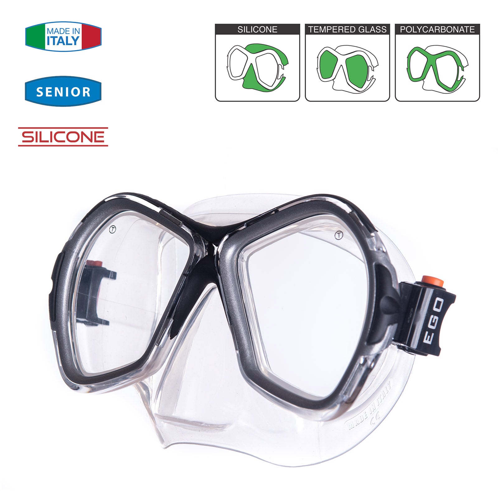 SALVAS Diving Mask Phoenix Snorkel Swimming Goggles Fog Adult Silicone