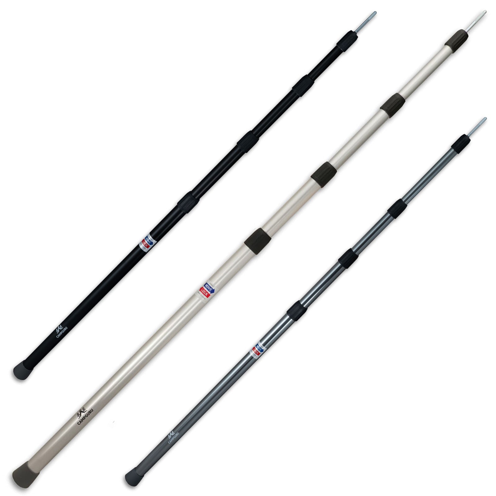 CAMPGURU Teleskop Tarp Stange Vor Zelt Sonnensegel Aufstell Gestänge Alu 250 cm