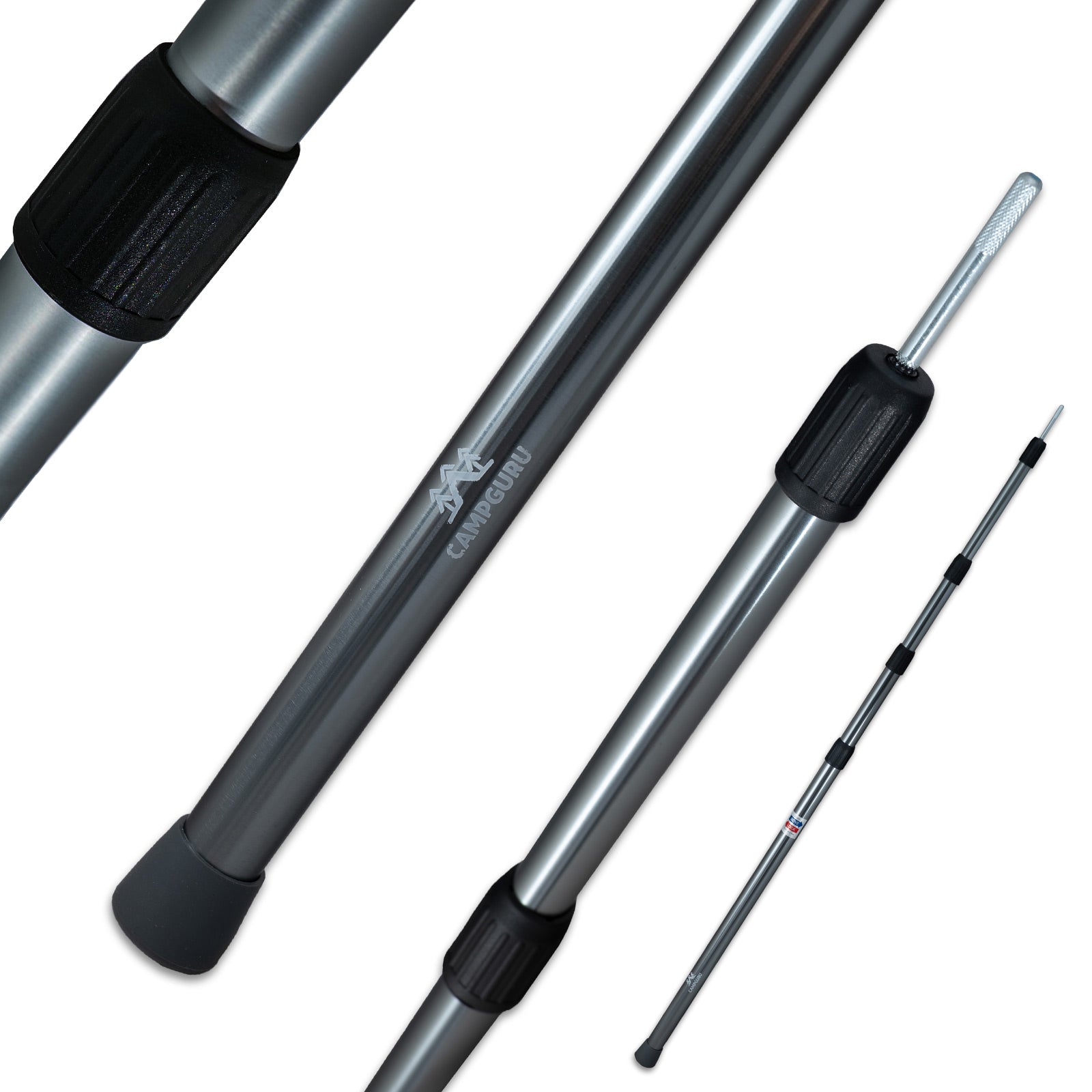 CAMPGURU Telescopische tarpstok Voor tent Zonnescherm Opzetframe Aluminium 250 cm