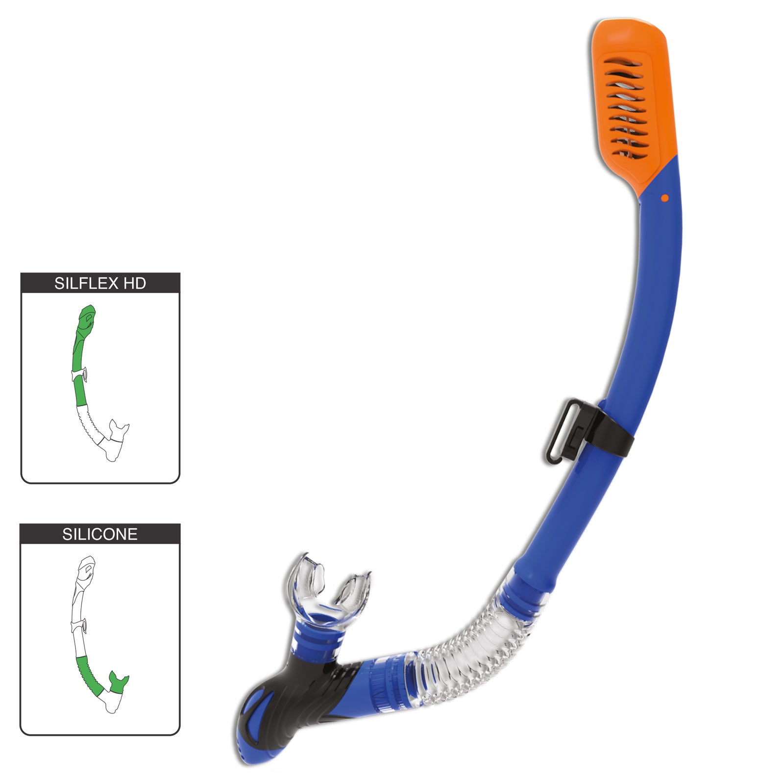 SALVAS Schnorchel Tempest Spritzschutz Silikon Ausblasventil DryTop Erwachsene